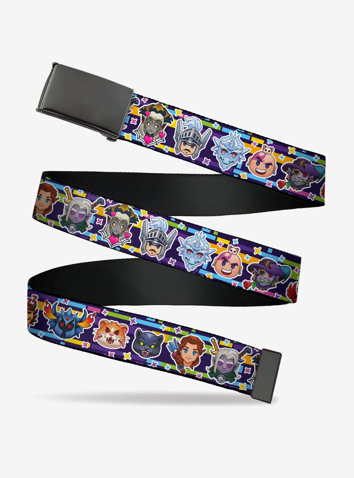 Dungeons & Dragons Twelve Monster Emoji Faces Multi Clamp Buckle Belt
