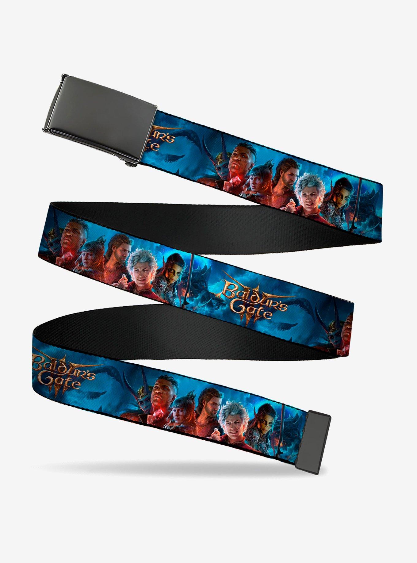 Baldur's Gate III Group Pose Scenes and Logos Clamp Buckle Belt, , hi-res
