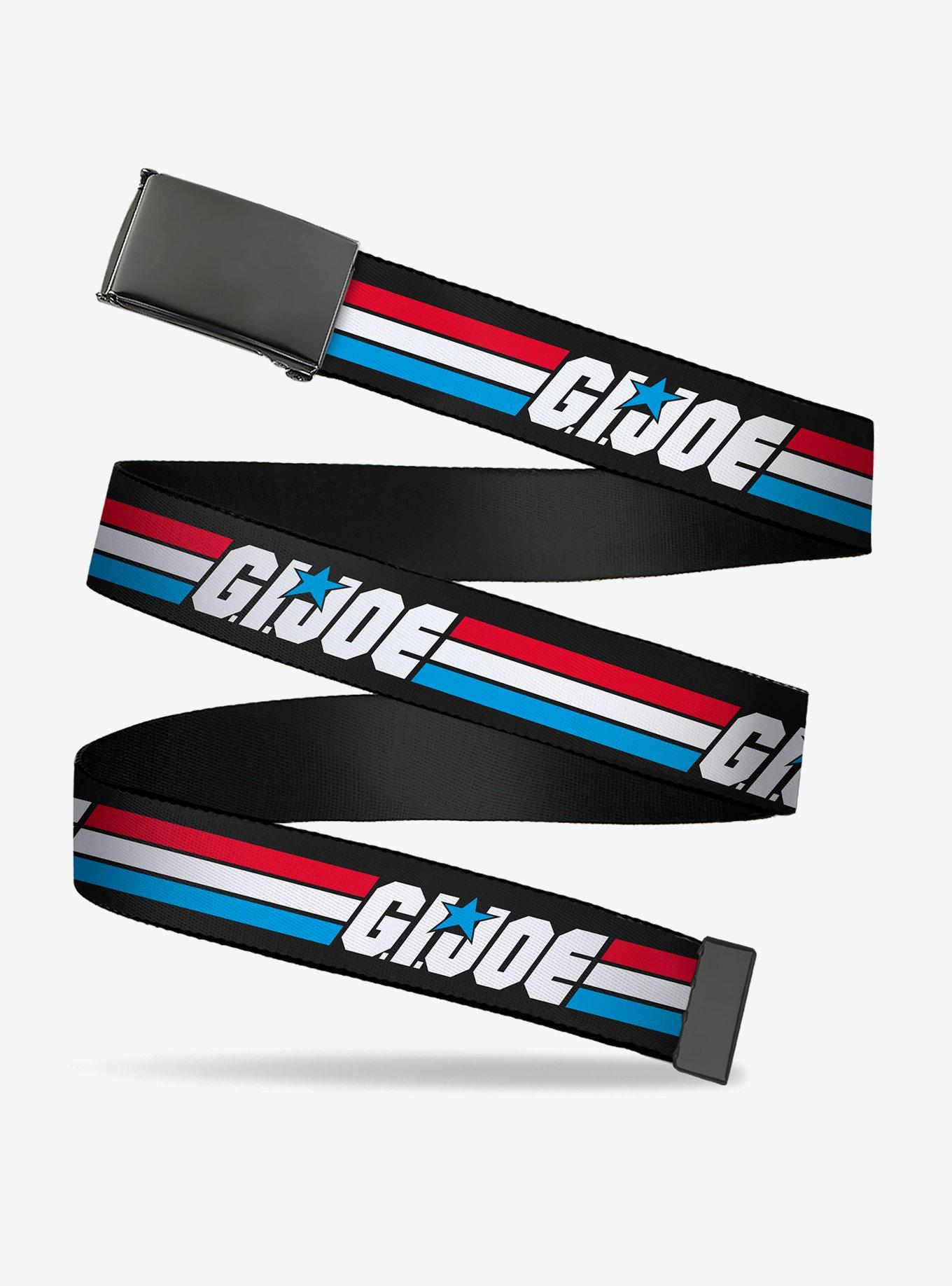 GI Joe Title Logo Stripe Black Clamp Buckle Belt, , hi-res