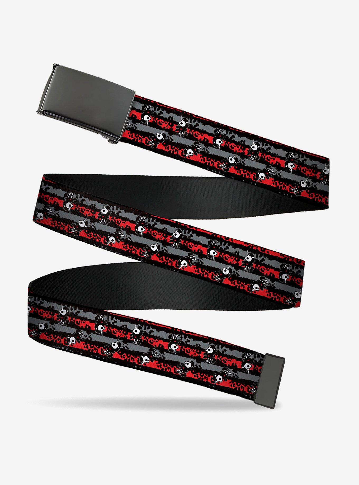 Skelanimals Bonita The Unicorn Poses Stripe Black Clamp Buckle Belt