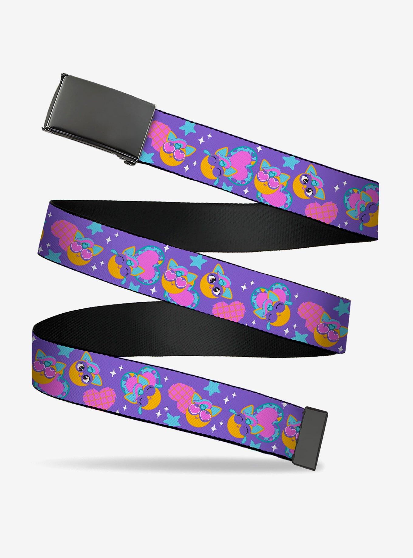 Furby Furbmojis & Icons Collage Clamp Buckle Belt