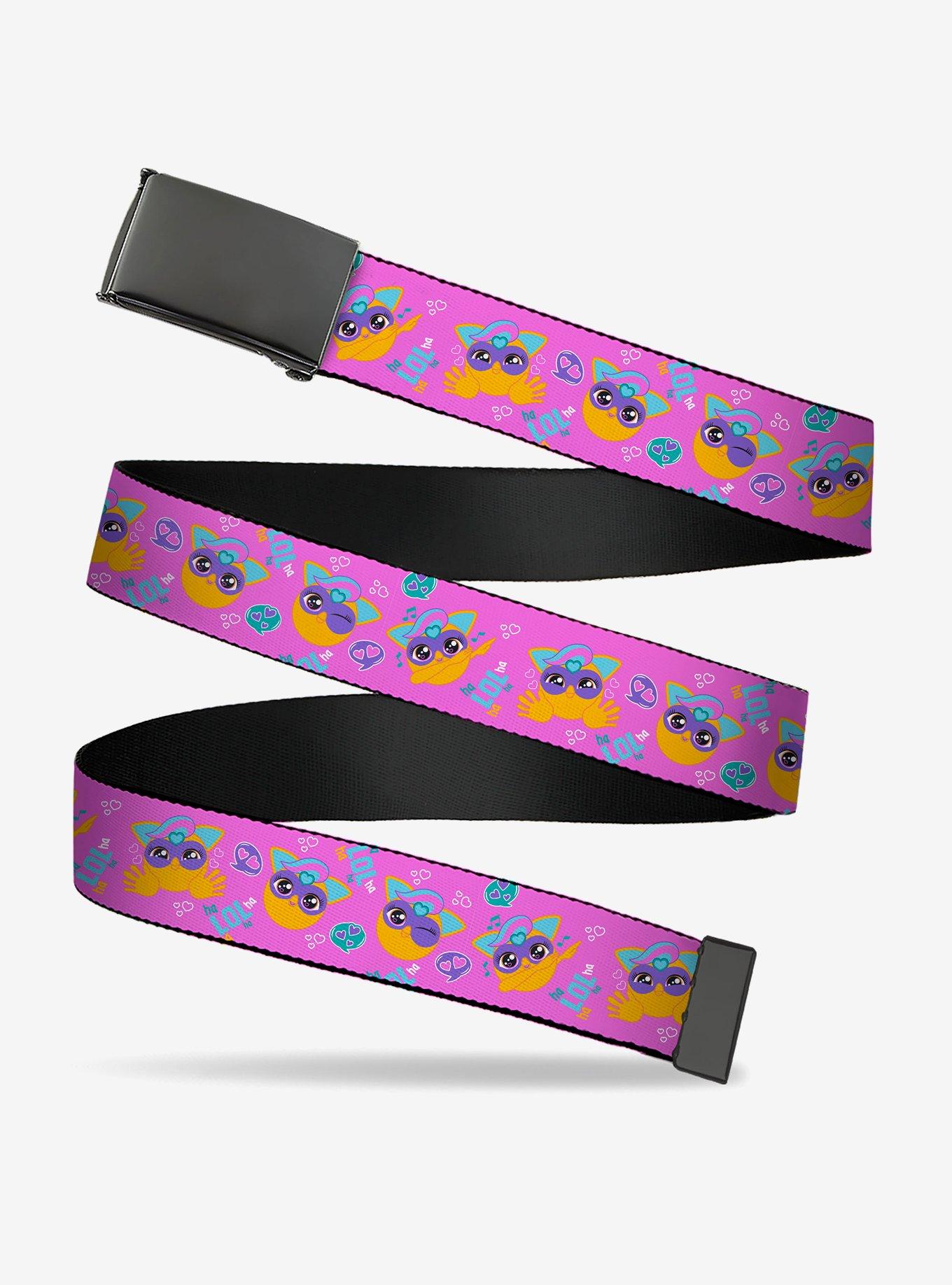 Furby Furbmojis Lol Icons Collage Clamp Buckle Belt