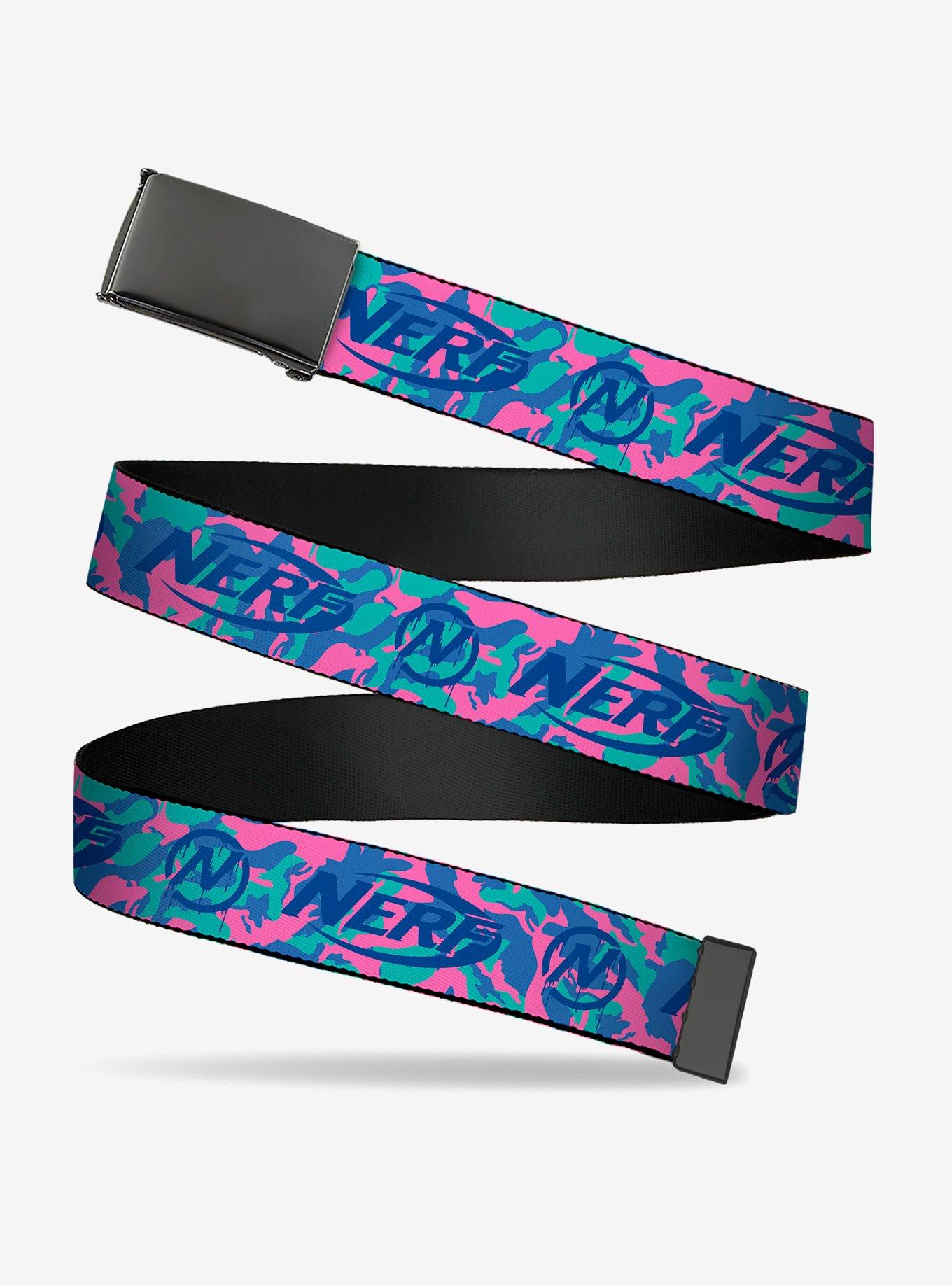 Nerf Logo & Icon Camo Clamp Buckle Belt