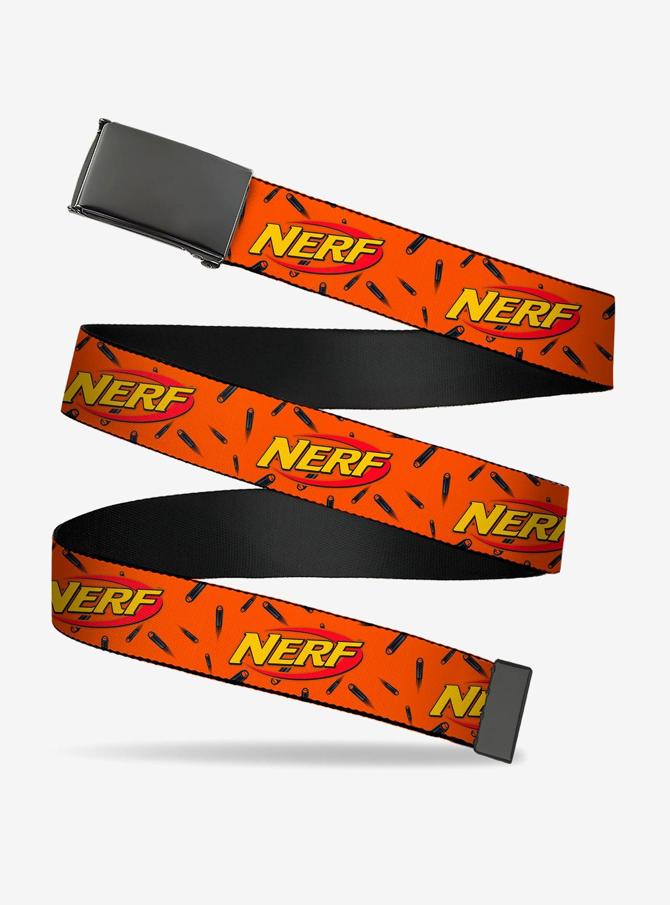 Nerf Logo Darts Scattered Black Clamp Buckle Belt
