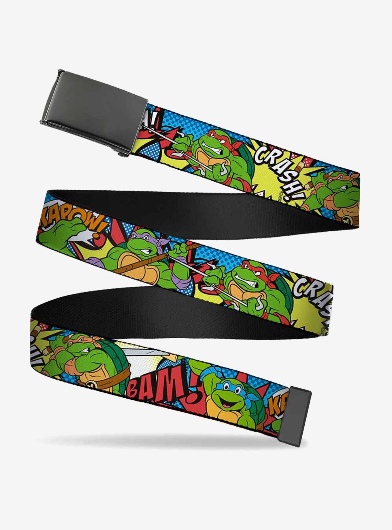 Teenage Mutant Ninja Action Poses Action Bubbles Dots Clamp Buckle Belt