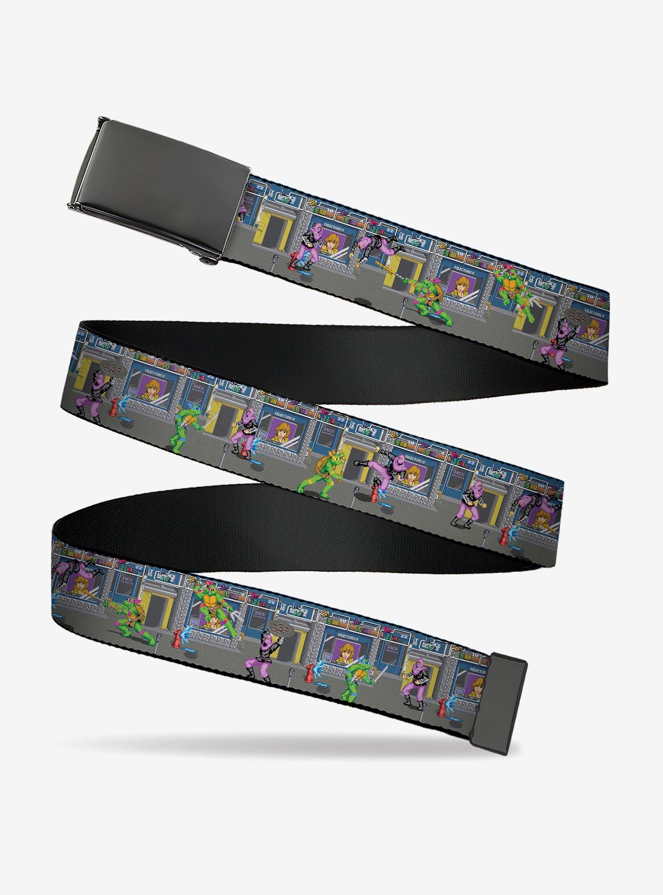 Ninja Turtles Battle Foot Soldier Video Game Scene Clamp Buckle Belt