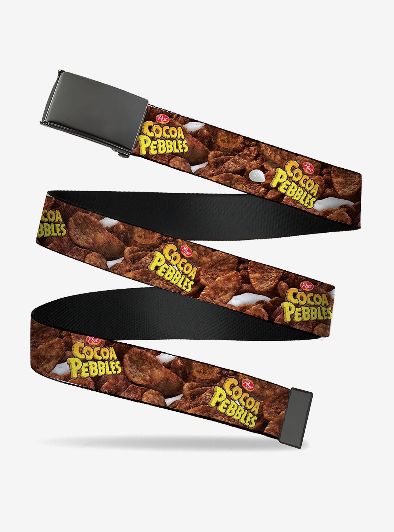 Post Cocoa Pebbles Logo and Vivid Cereal Clamp Buckle Belt