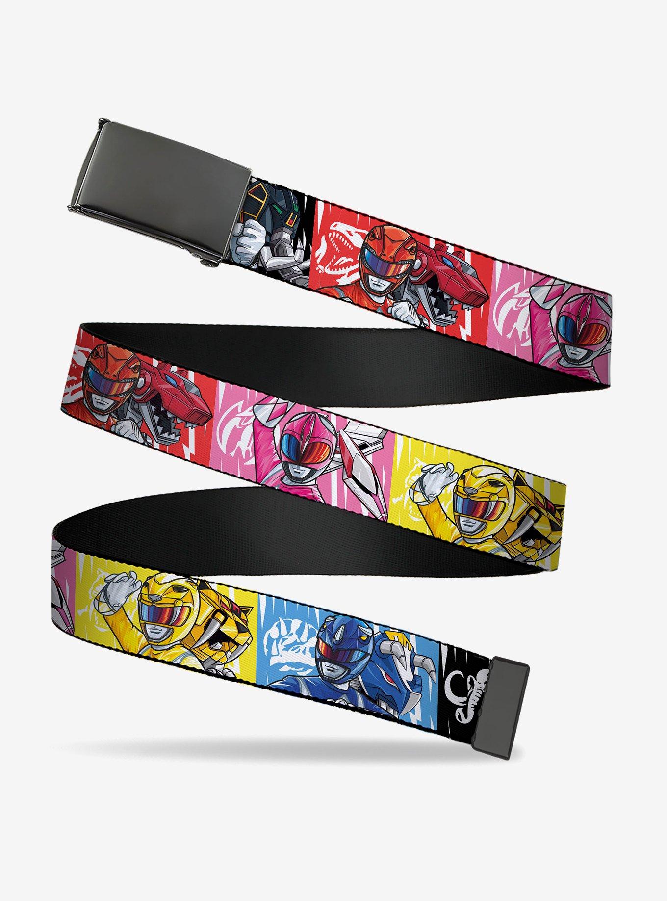 Mighty Morphin Power Rangers Pose With Zord & Icon Blocks Multi Clamp Buckle Belt, , hi-res