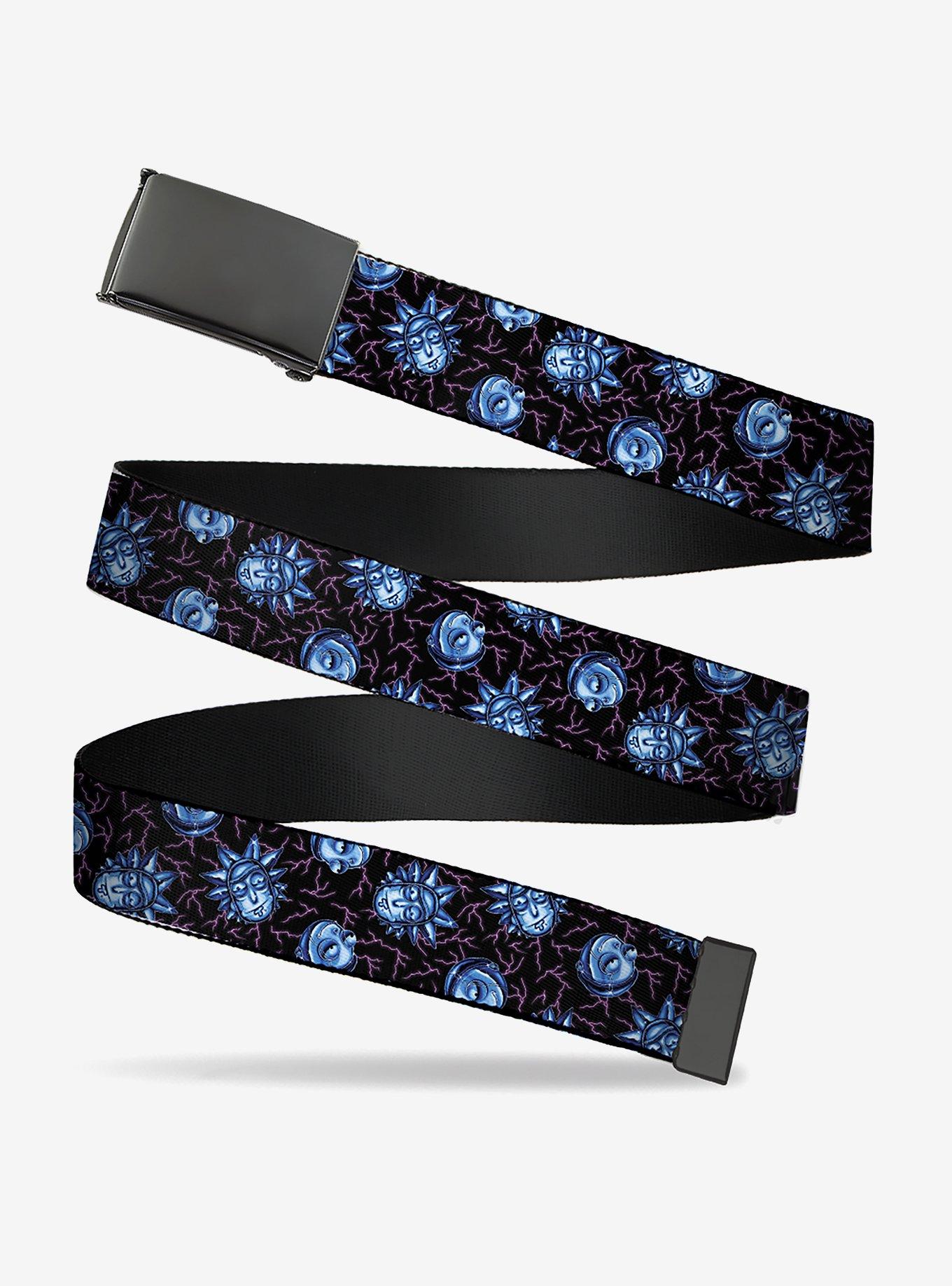 Rick and Morty Electric Faces Black Clamp Buckle Belt, , hi-res