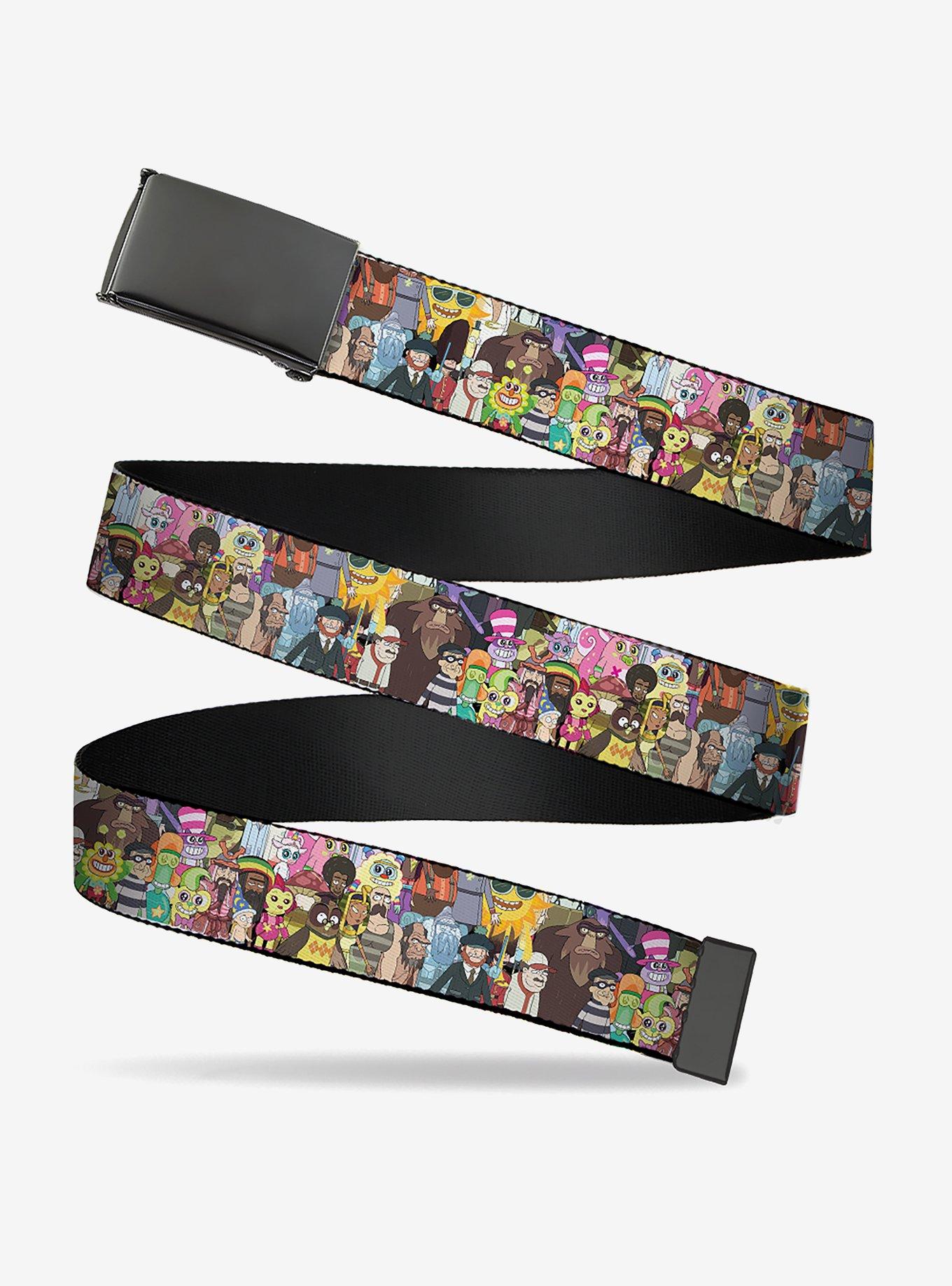 Rick and Morty Total Rickall Parasite Characters Stacked Clamp Buckle Belt, , hi-res