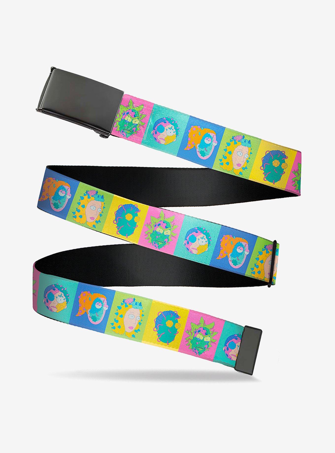 Rick and Morty Smith Family Cell Face Blocks Multi Clamp Buckle Belt, , hi-res