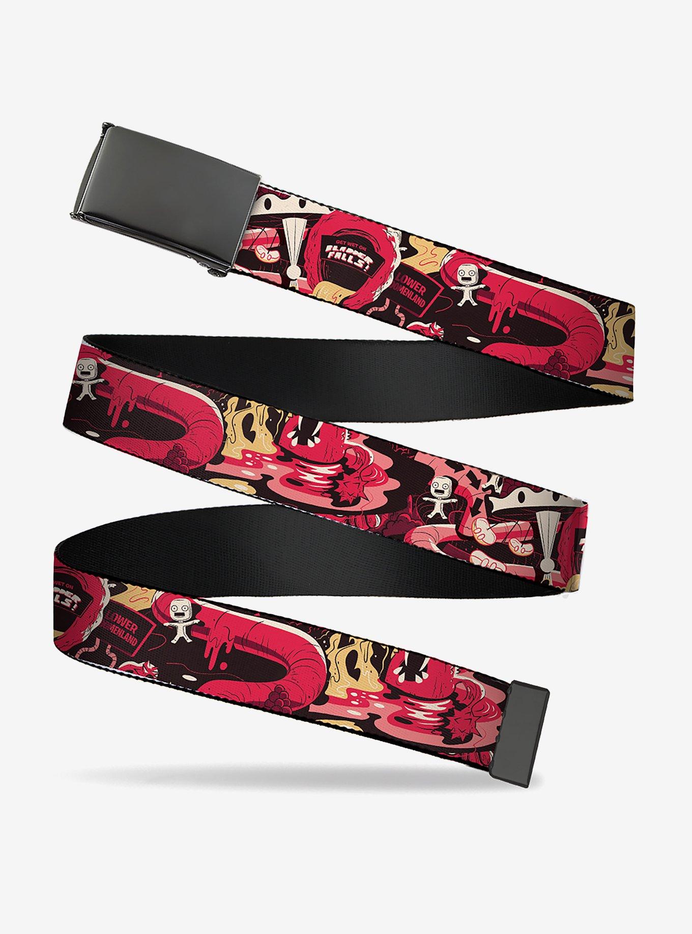 Rick and Morty Anatomy Park Collage Clamp Buckle Belt, , hi-res