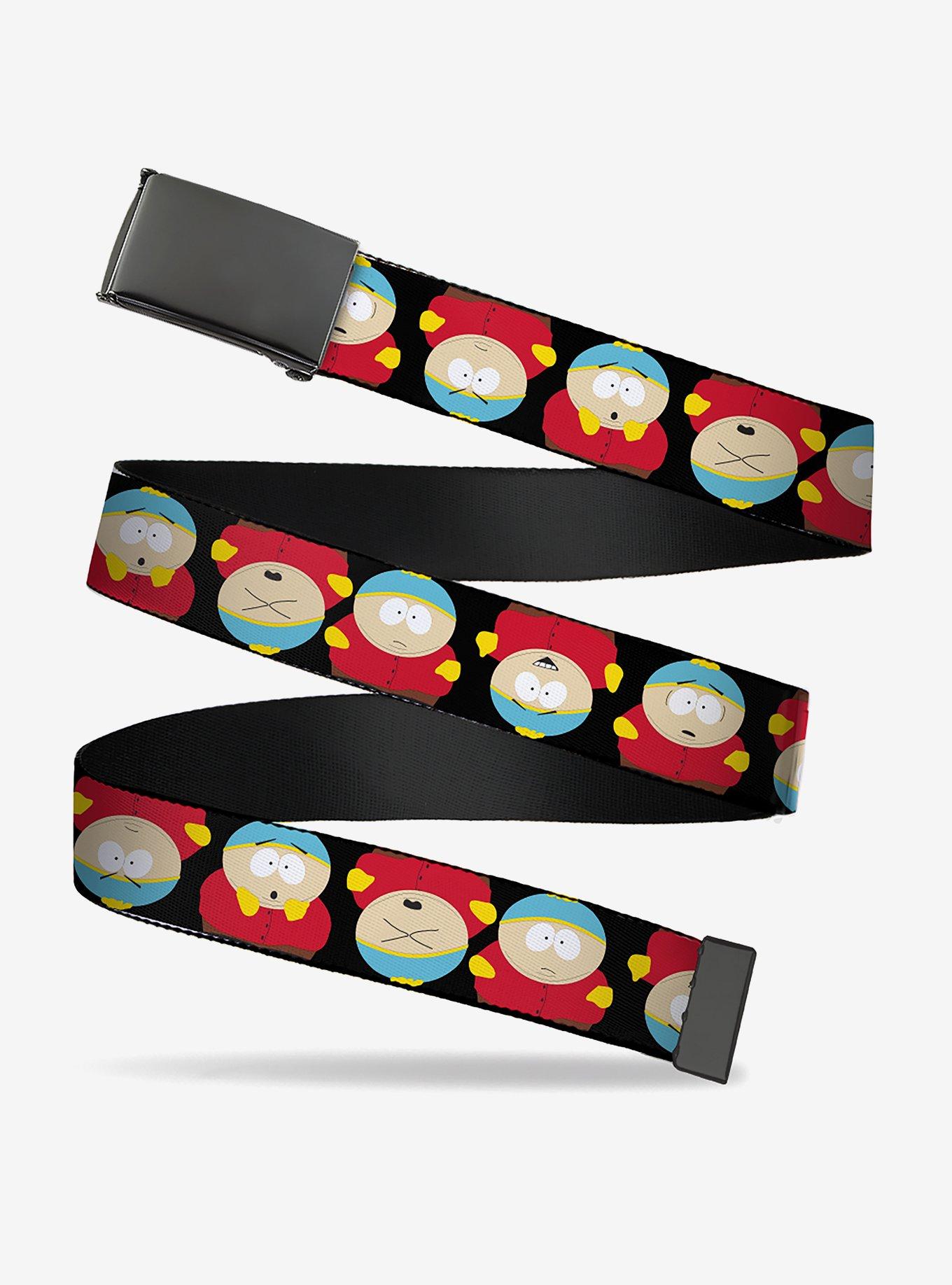 South Park Cartman Flip Poses Black Clamp Buckle Belt