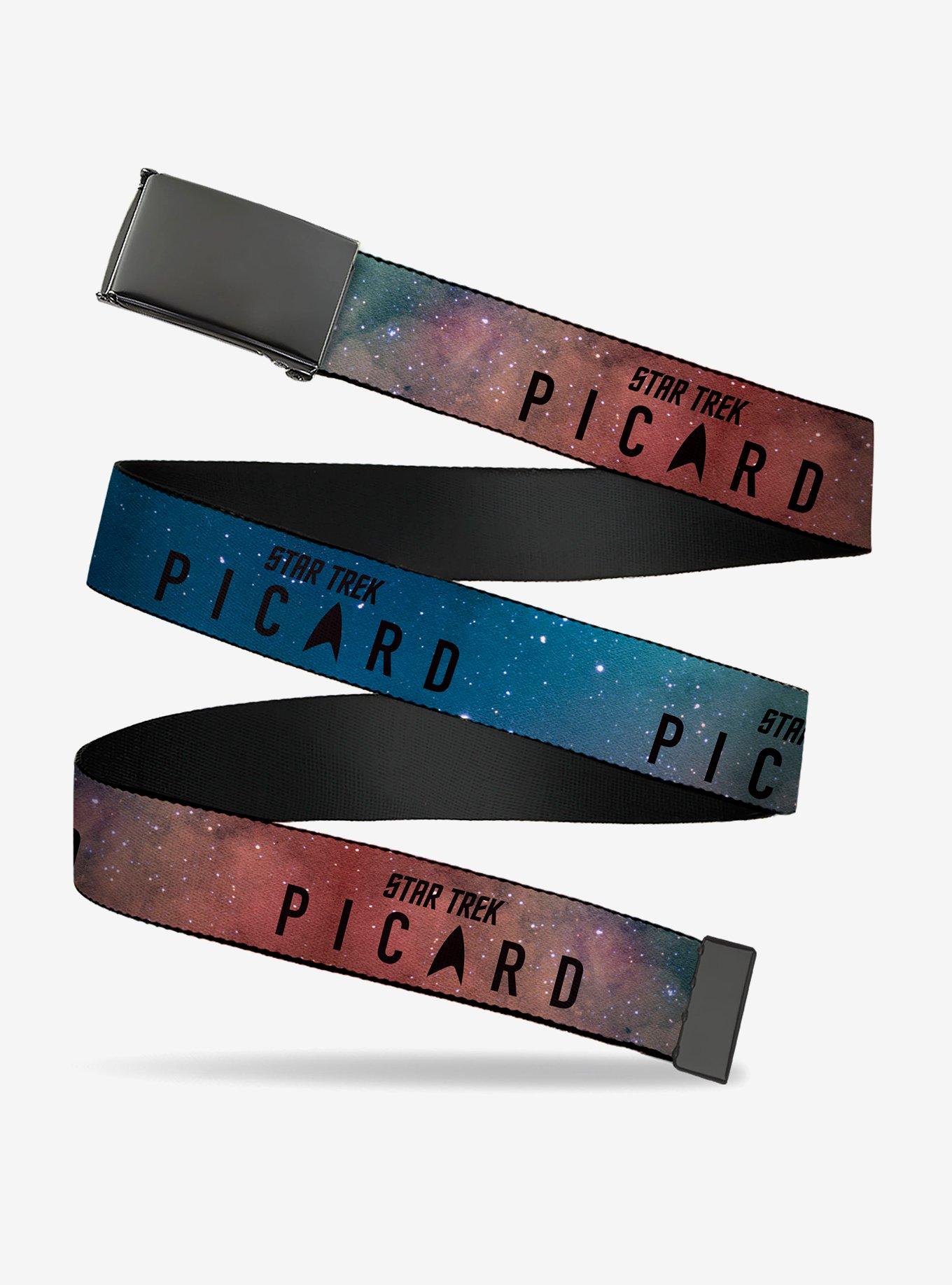 Star Trek Picard Title Logo Galaxy Black Clamp Buckle Belt, , hi-res