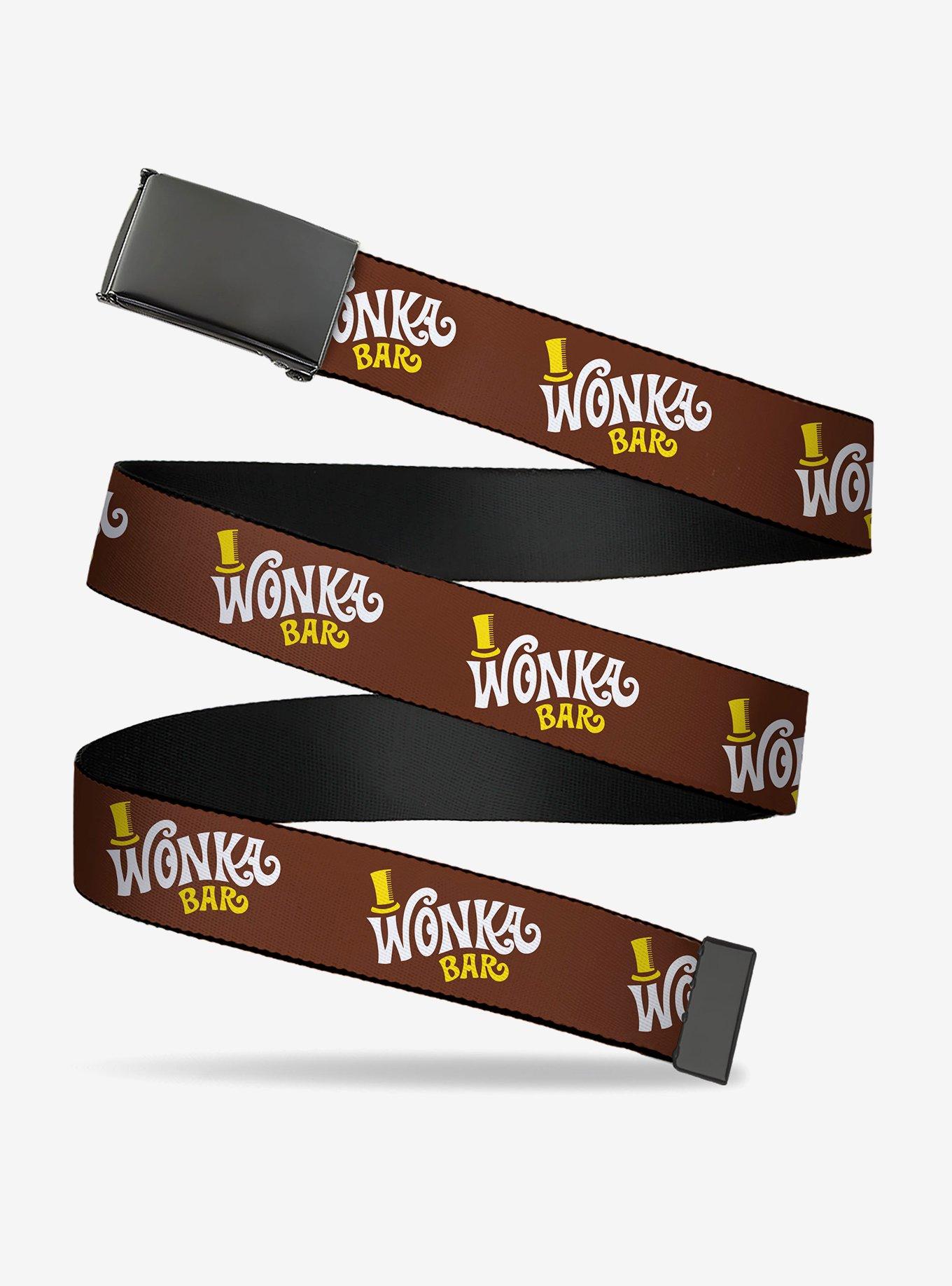 Willy Wonka and The Chocolate Factory Wonka Bar Logo Clamp Buckle Belt, , hi-res