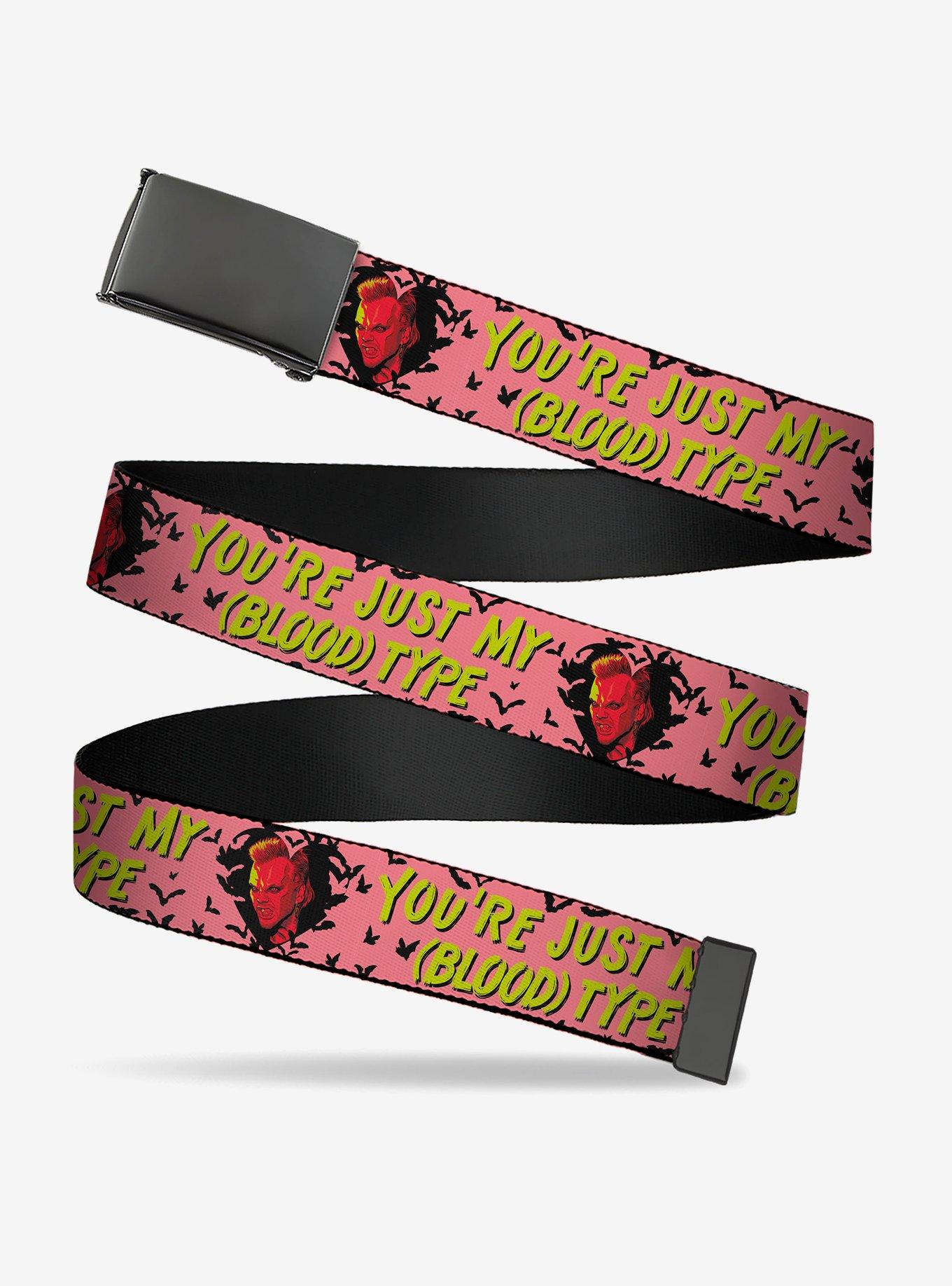 The Lost Boys David Heart Icon You're Just My Blood Type Clamp Buckle Belt, , hi-res