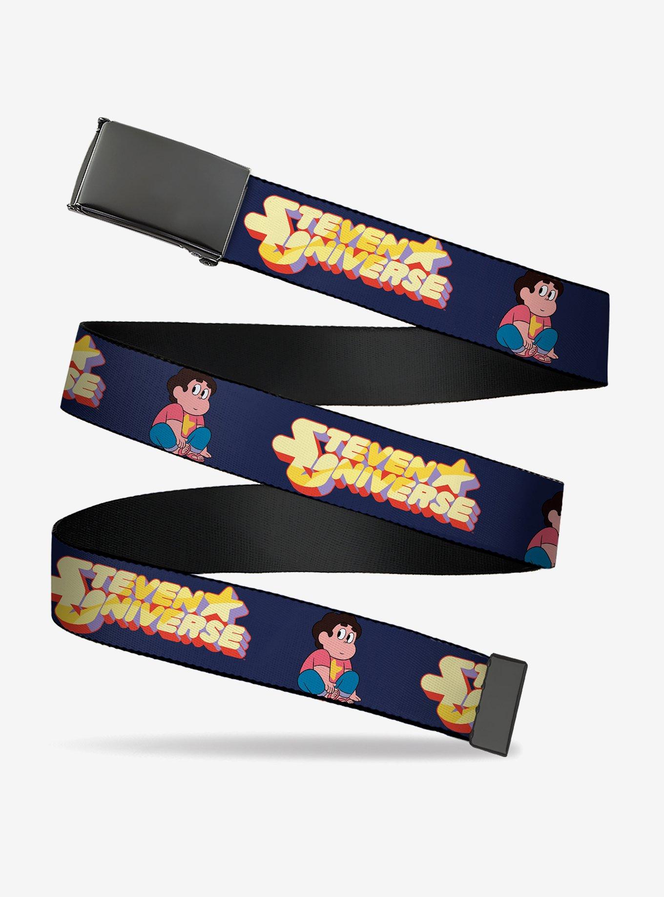 Steven Universe Sitting Pose and Logo Navy Clamp Buckle Belt, , hi-res