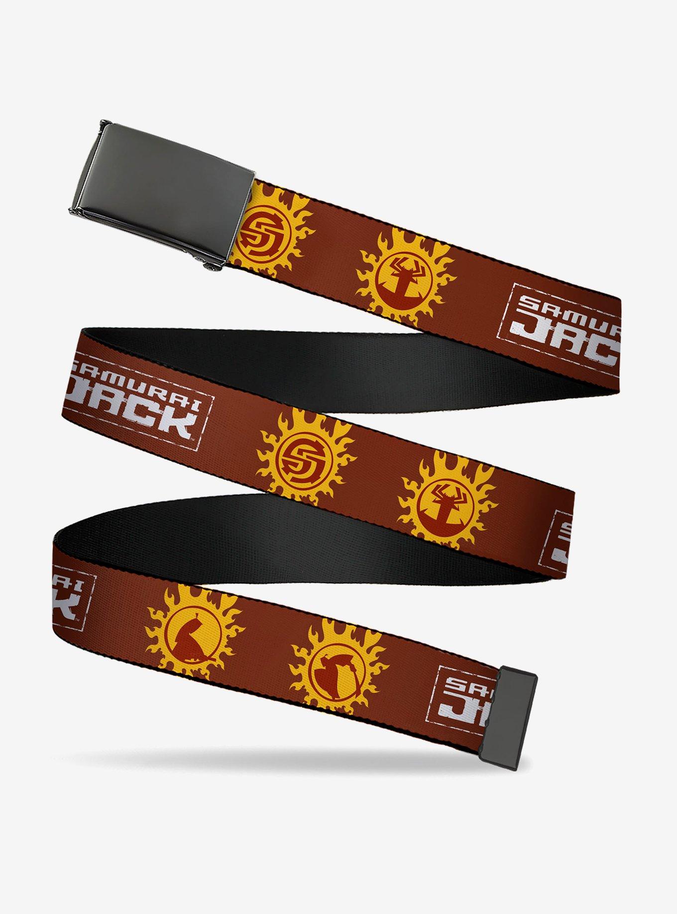 Samurai Jack Title Logo & Icons Clamp Buckle Belt