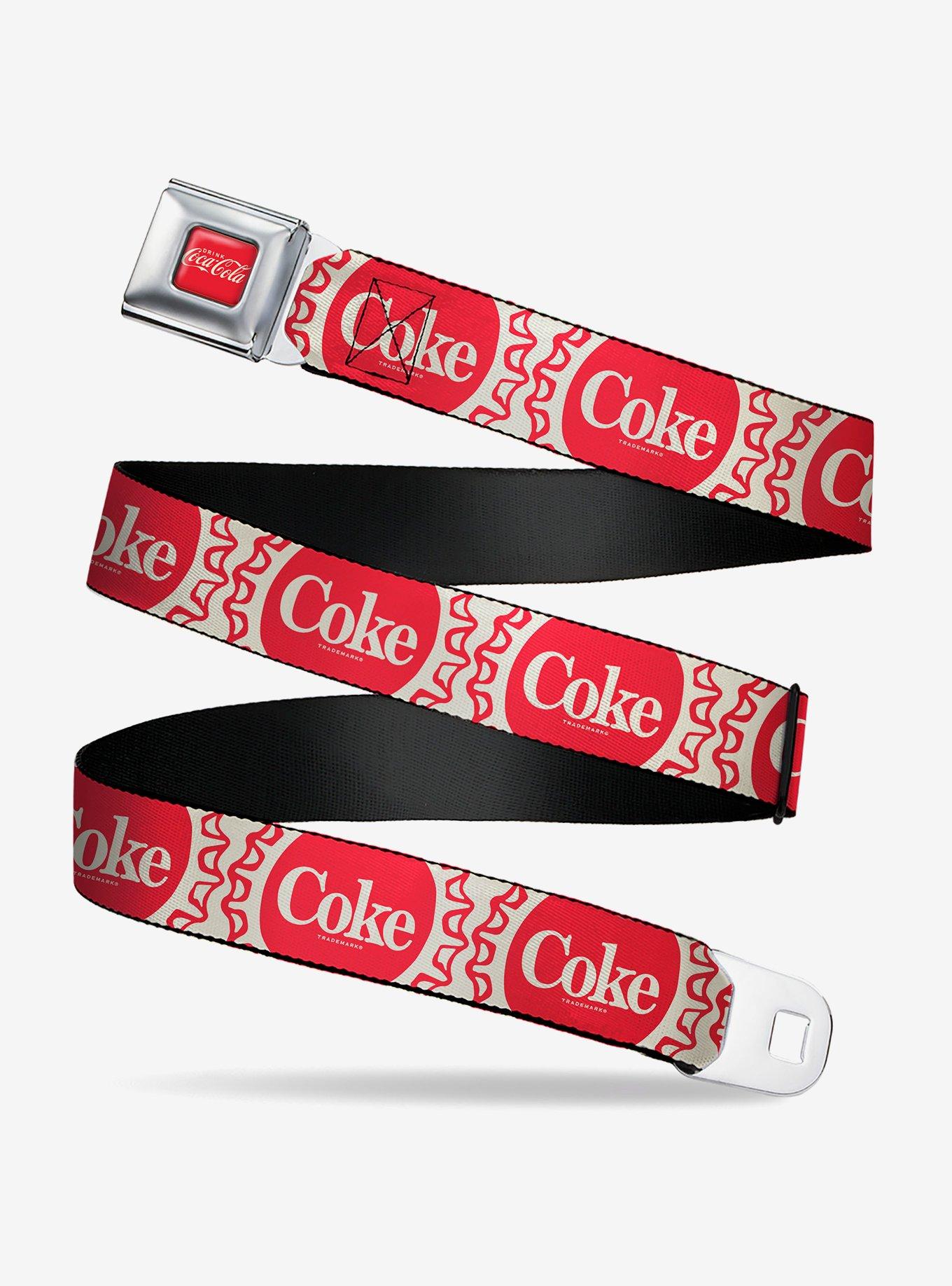 Vintage Coke Bottle Caps Red Seatbelt Buckle Belt