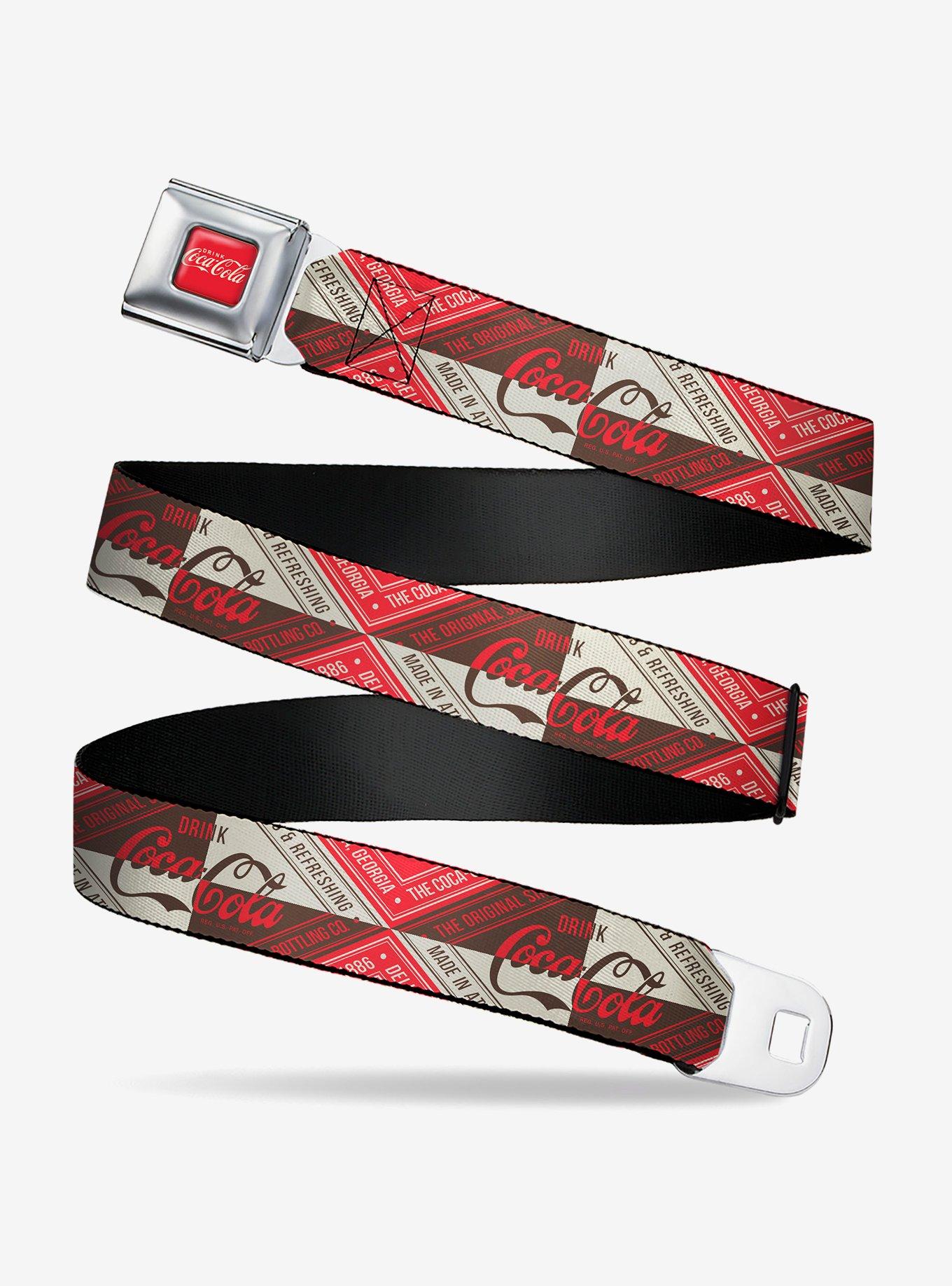 Drink Coca-Cola Coke Diamond Blocks Seatbelt Buckle Belt, , hi-res