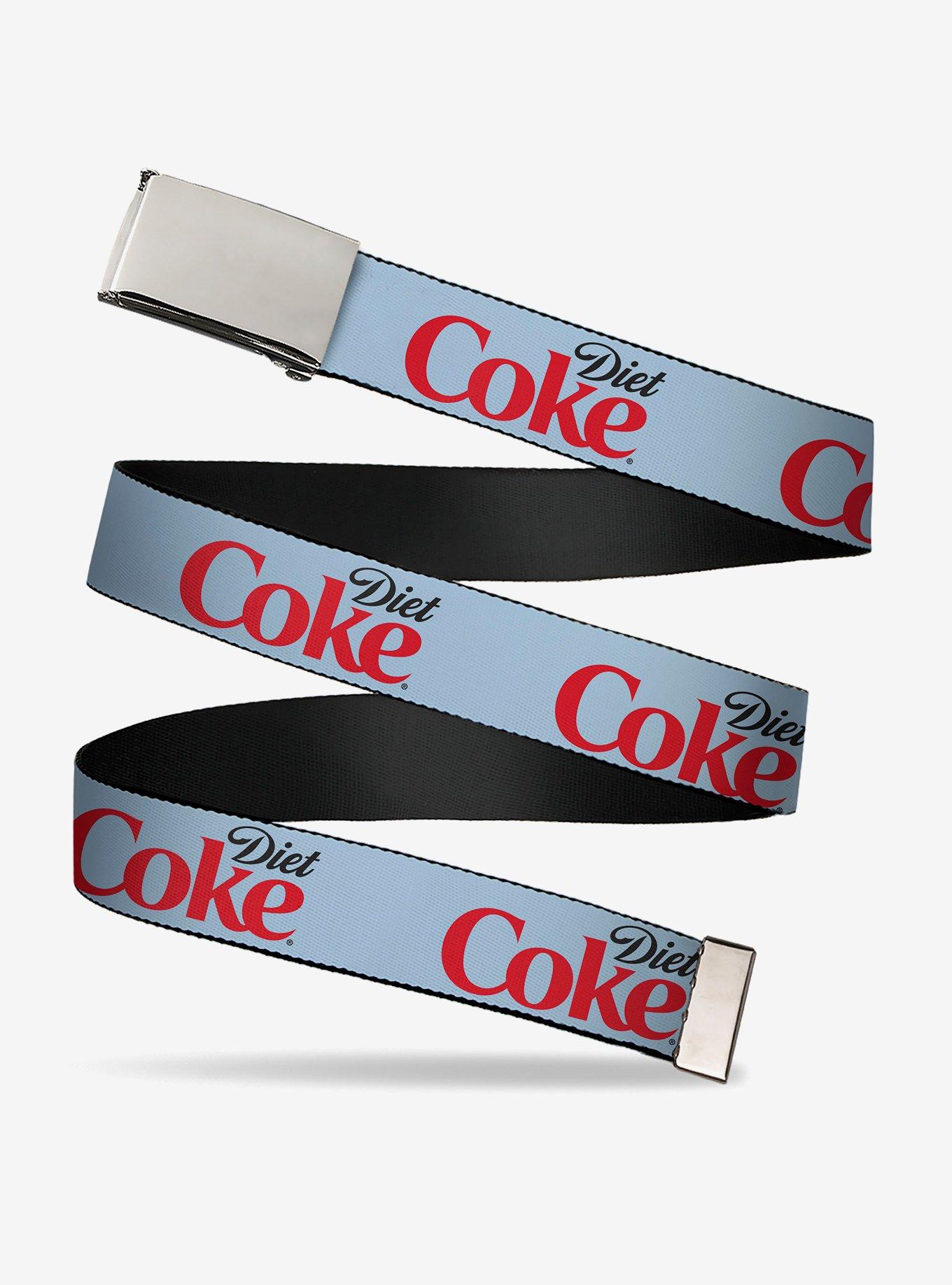 Diet Coke Logo Light Black Clamp Buckle Belt, , hi-res