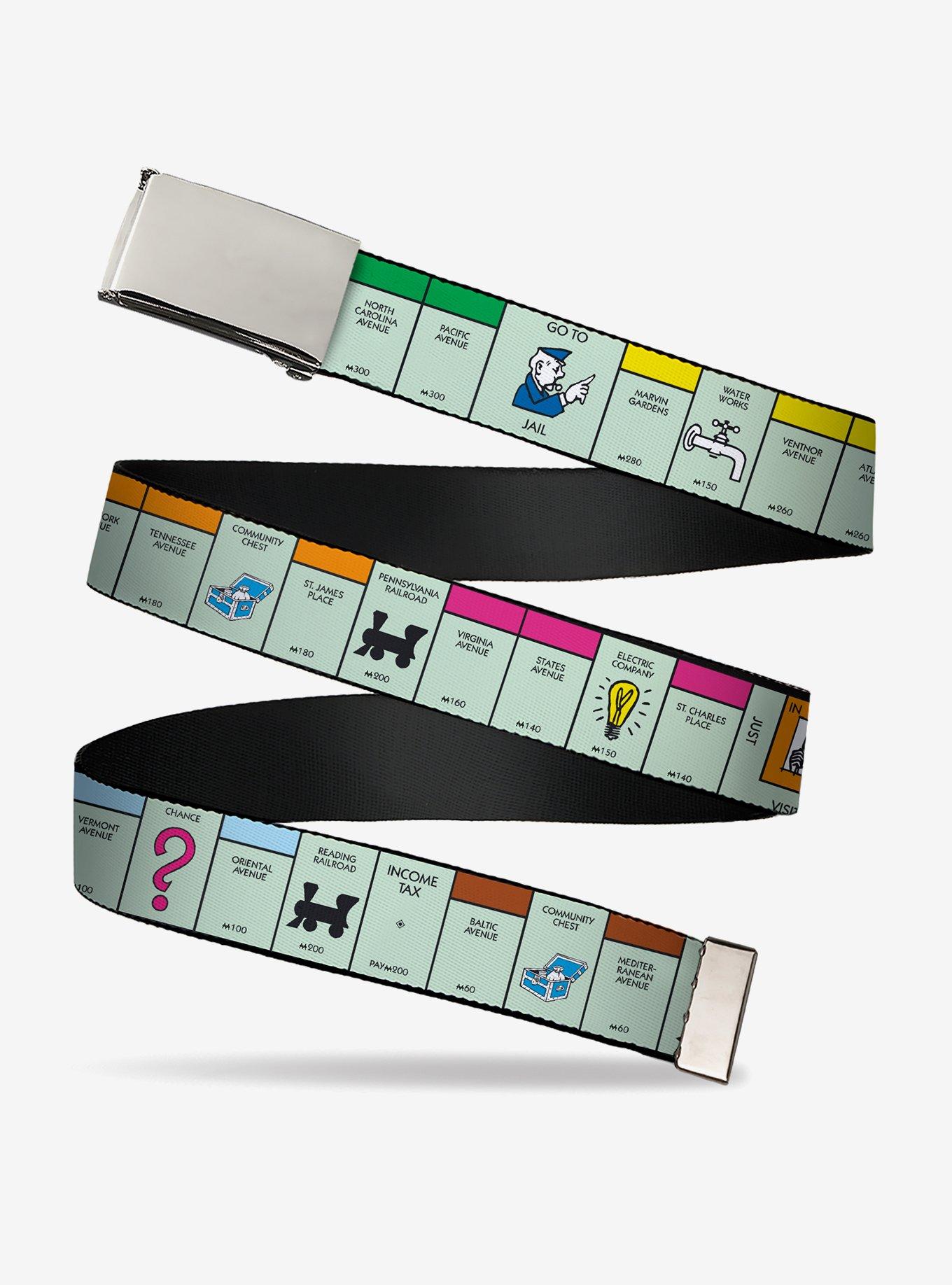 Monopoly Game Board Space Blocks Clamp Buckle Belt, , hi-res
