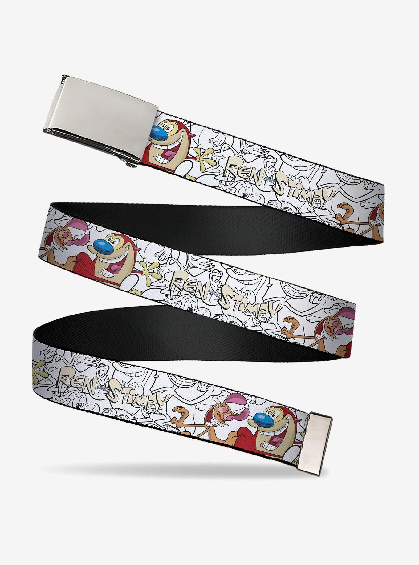 The Ren & Stimpy Show Smiling Pose and Outline Poses Clamp Buckle Belt