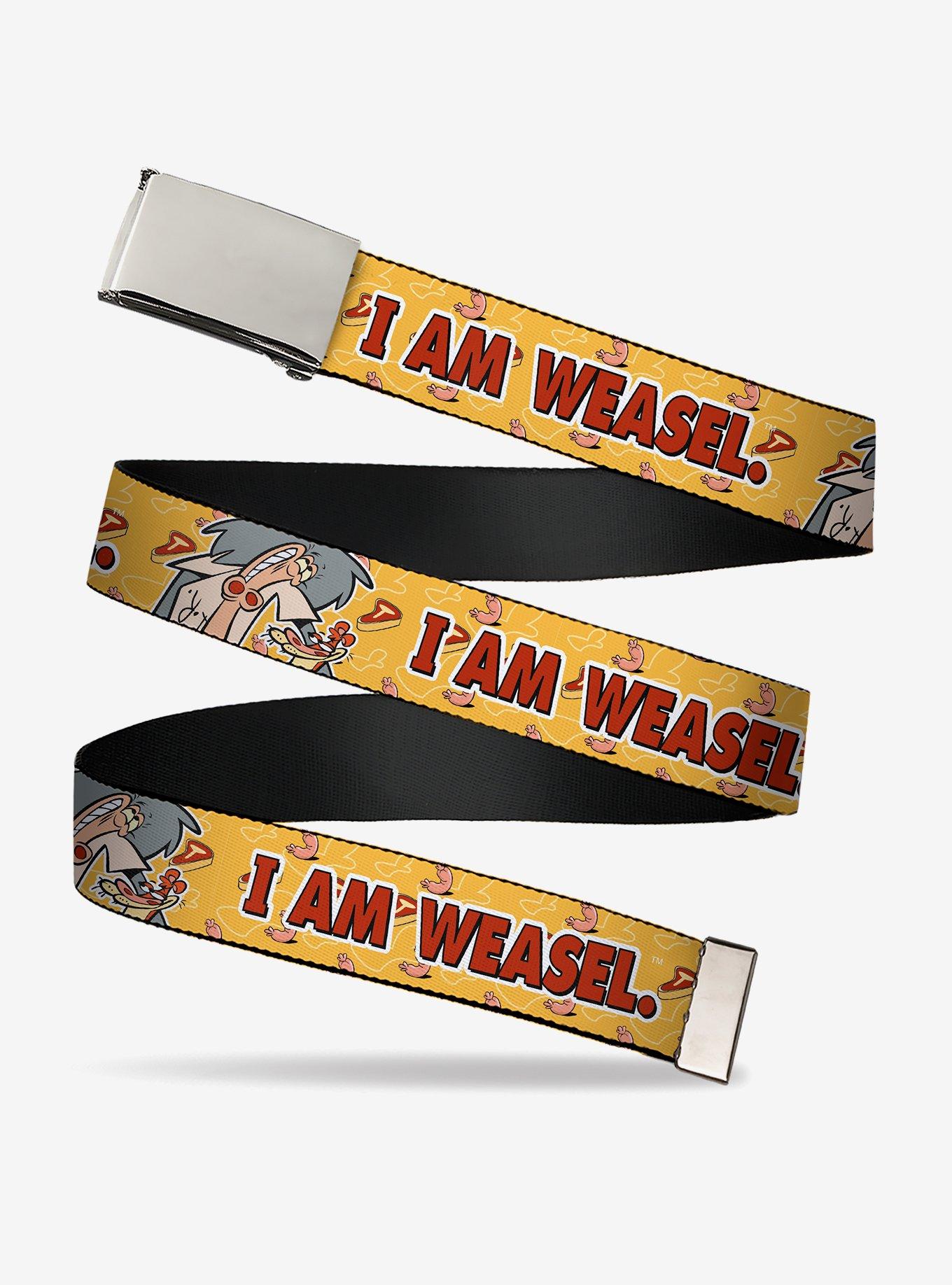 I Am Weasel IR Baboon Pose and Logos Clamp Buckle Belt
