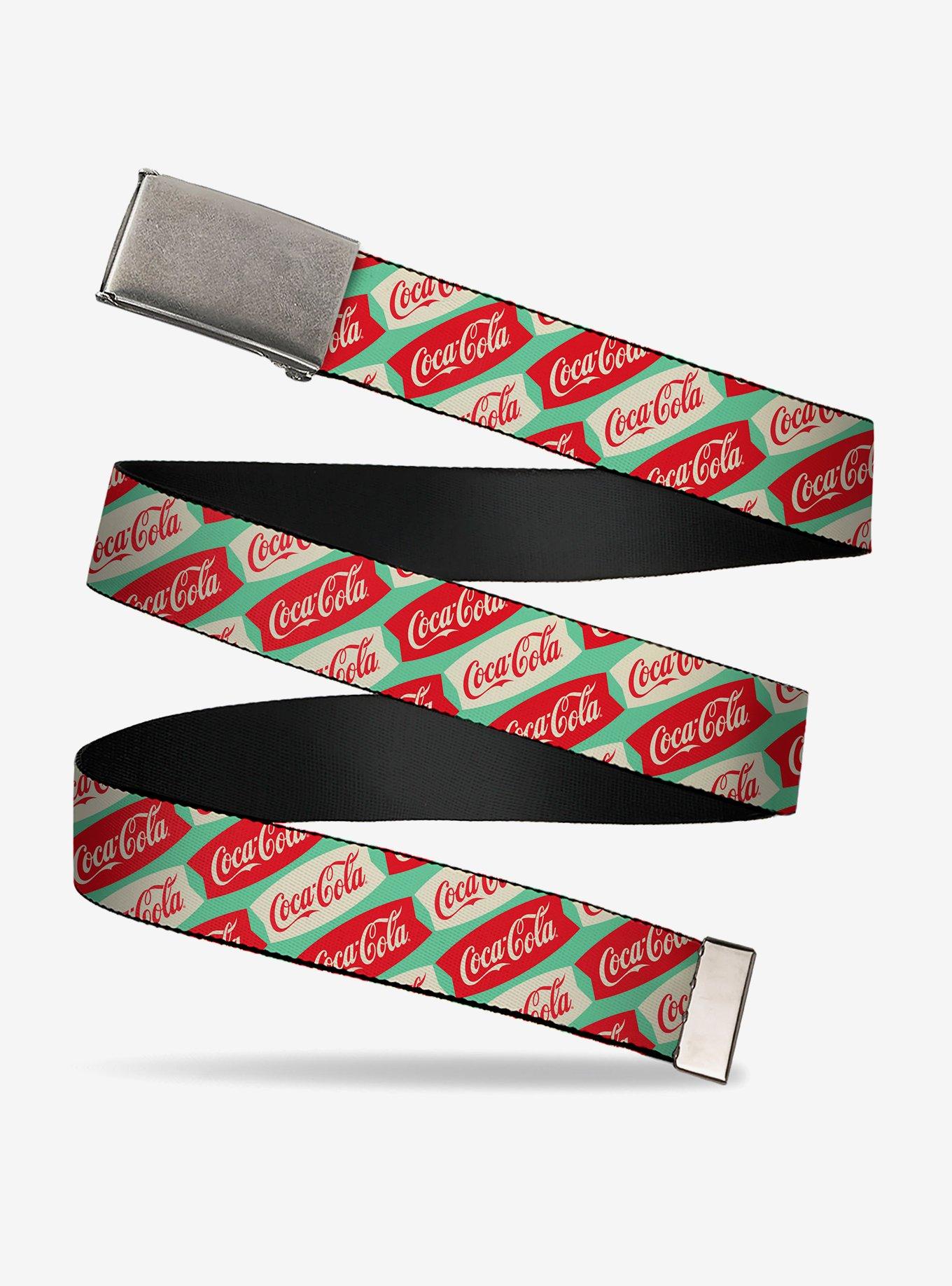 Coca-Cola Script Marquee Logo Clamp Buckle Belt