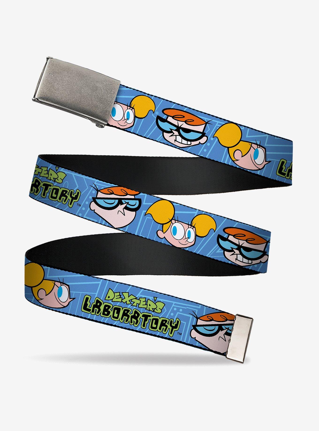 Dexter's Laboratory Title Logo with Dexter and Dee Dee Clamp Buckle Belt, , hi-res