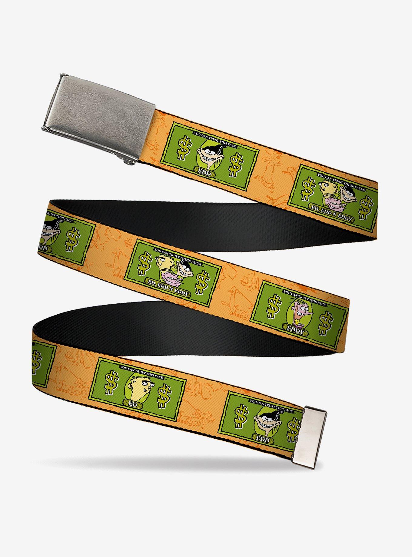 Ed Edd N Eddy Money Notes & Icons Clamp Buckle Belt