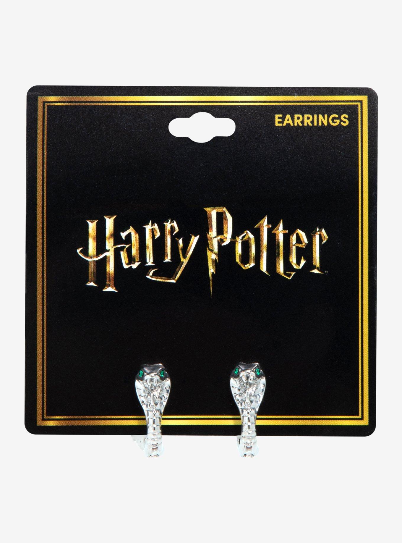 Harry Potter Slytherin Snake Huggie Hoop Earrings, , hi-res