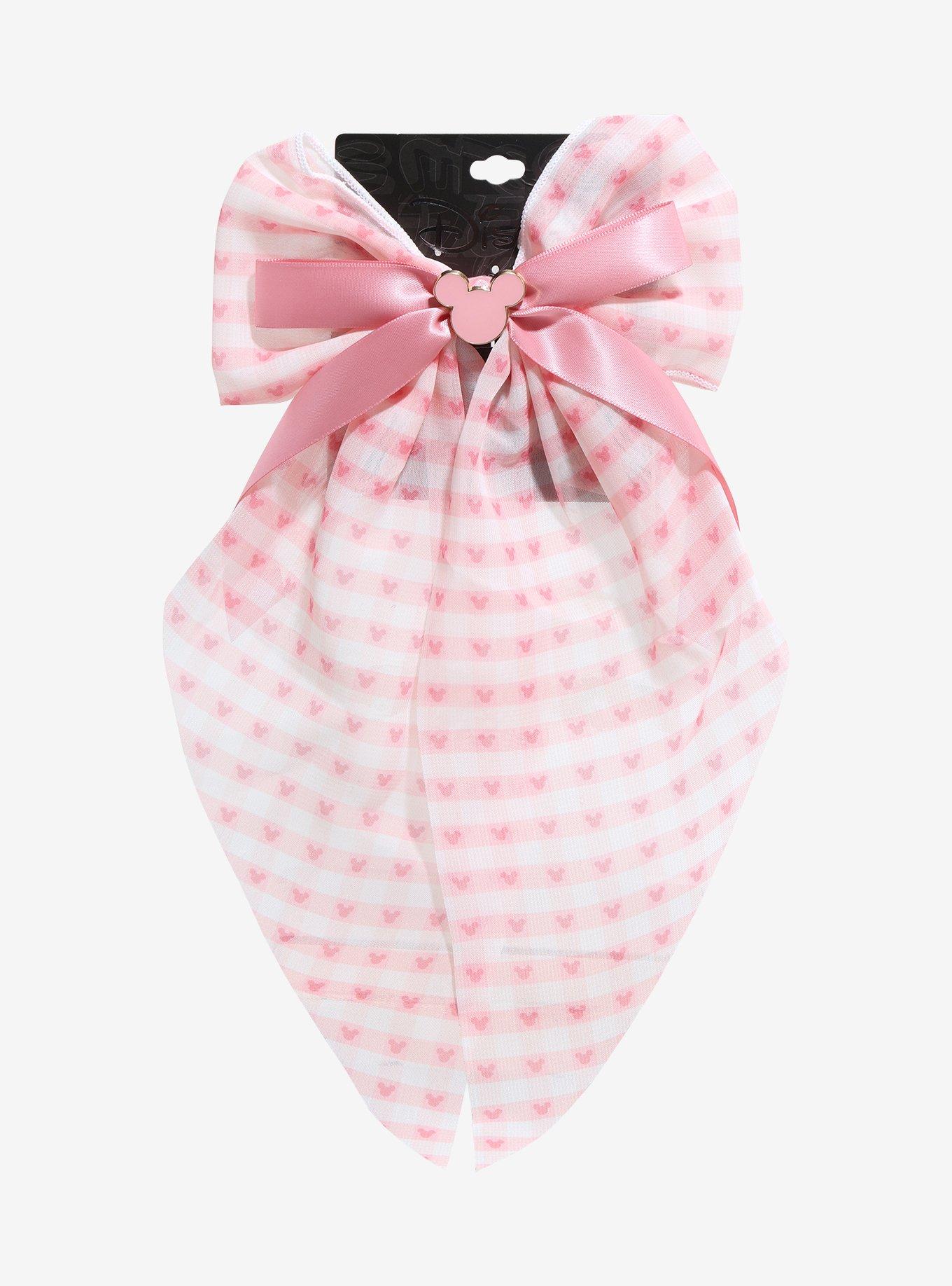 Disney Mickey Mouse Pink Gingham Hair Bow, , hi-res