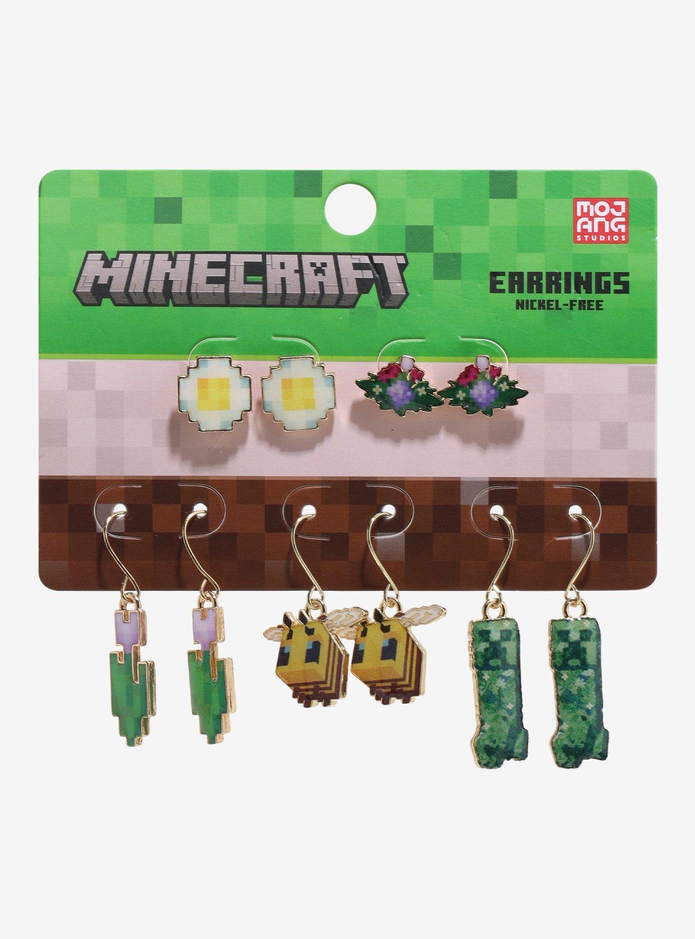 Minecraft Floral Creeper Earring Set, , hi-res