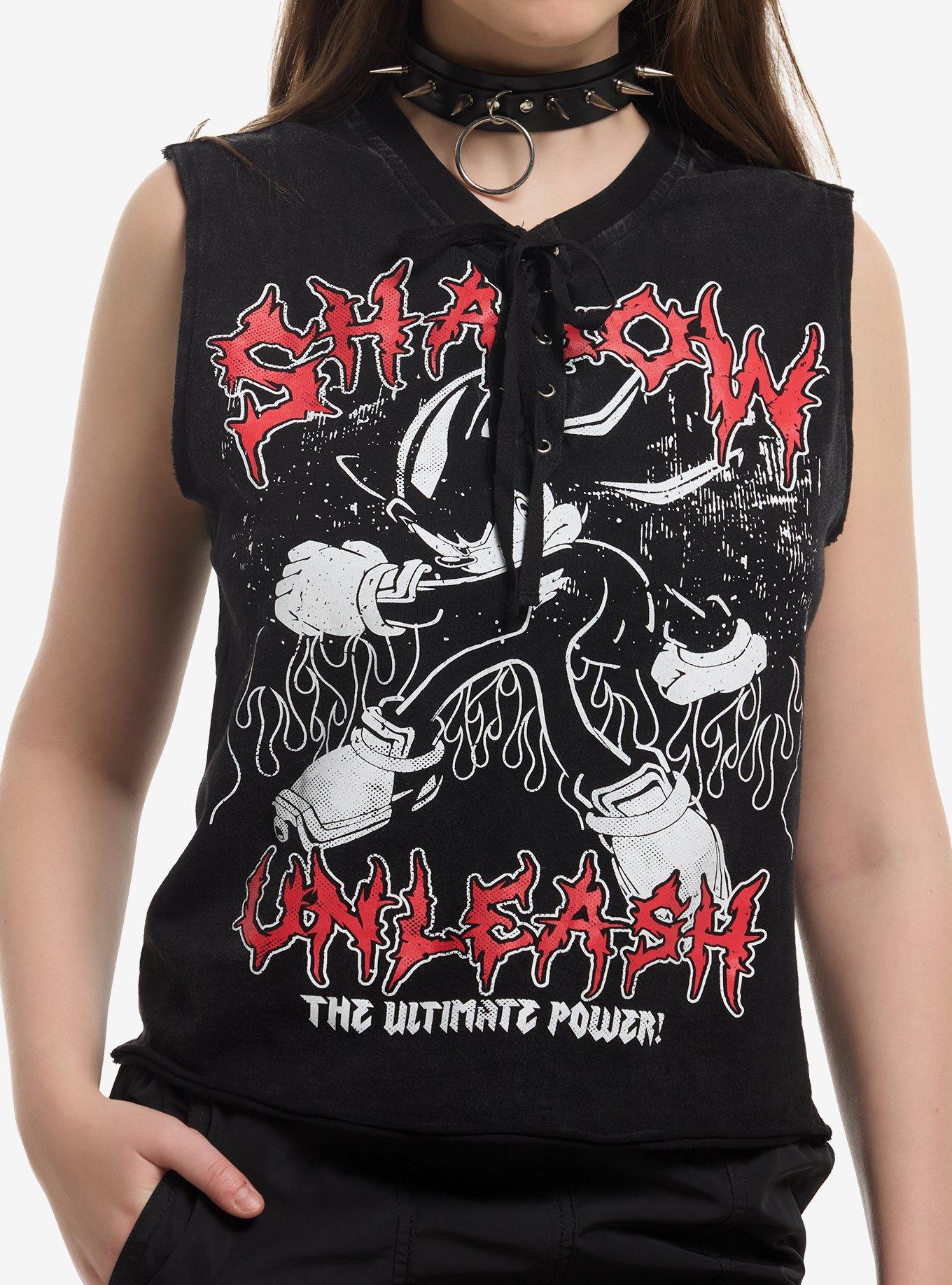 Sonic The Hedgehog Shadow Lace-Up Girls Muscle Tank Top, , hi-res