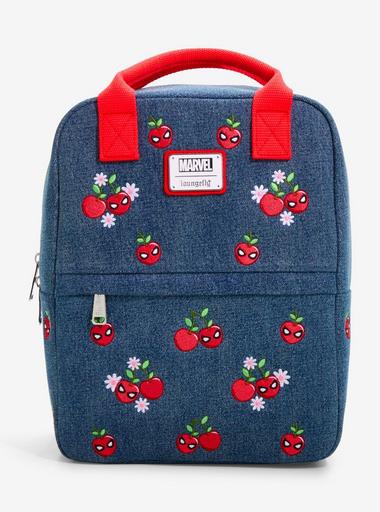 Loungefly Marvel Spider-Man Cherries Denim Mini Backpack  display picture 2