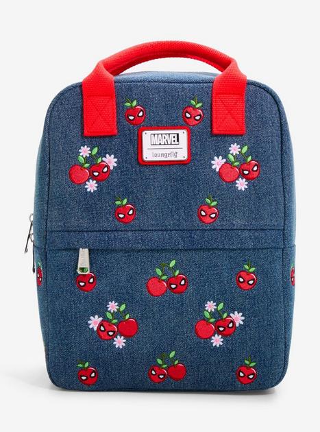 Loungefly Marvel Spider-Man Cherries Denim Mini Backpack  display picture 1