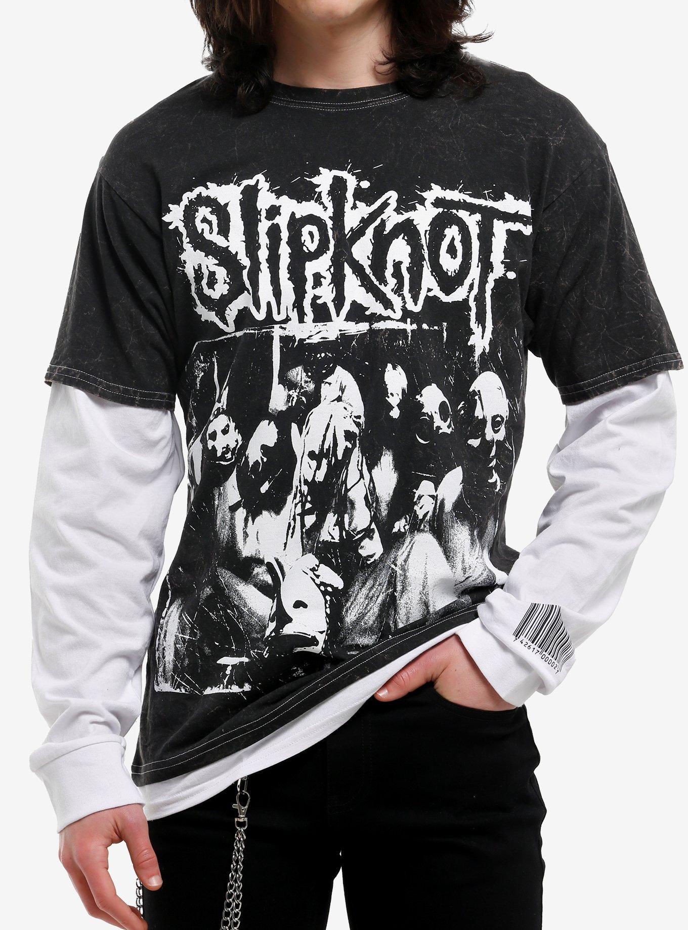 Slipknot Black & White Twofer Long-Sleeve T-Shirt, , hi-res