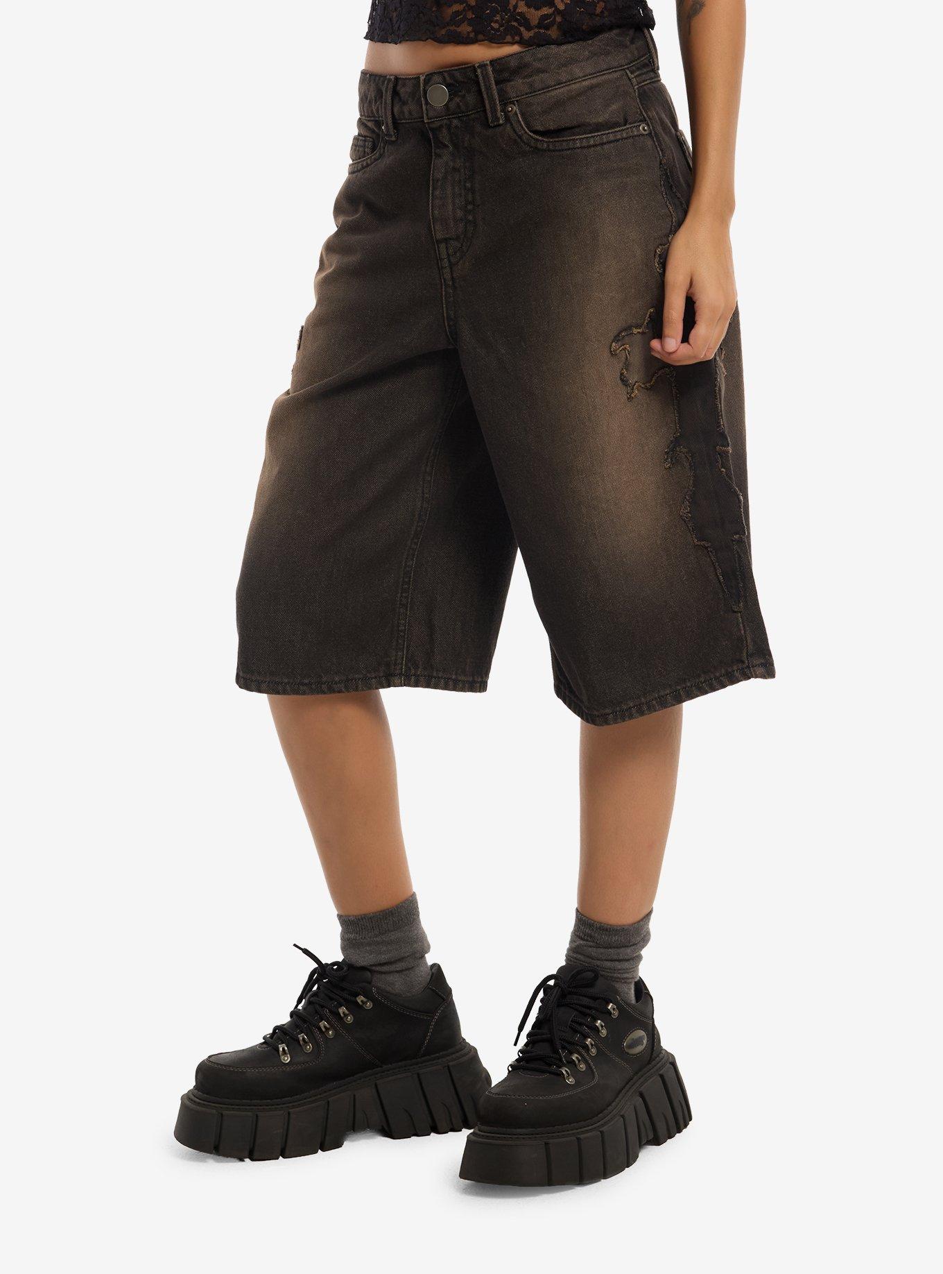 HOTTOPIC Grey Vintage Cross Jorts