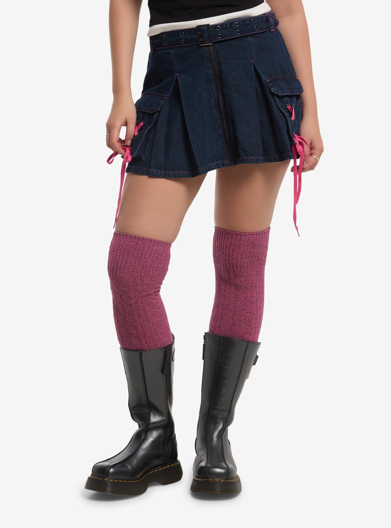 Sweet Society Cargo Belted Mini Denim Skirt, , hi-res