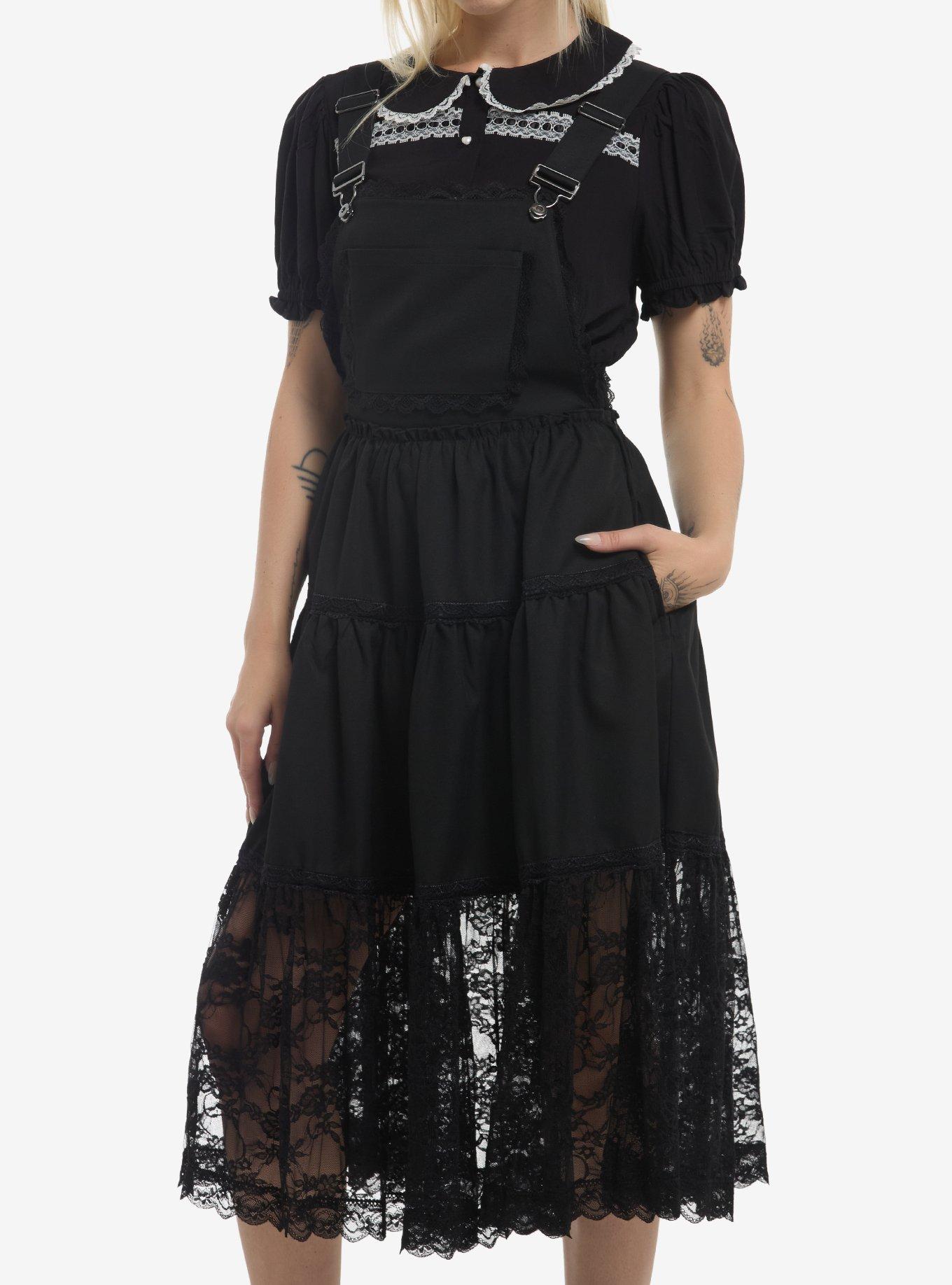 Cosmic Aura Black Lace Trim Skirtall | Hot Topic