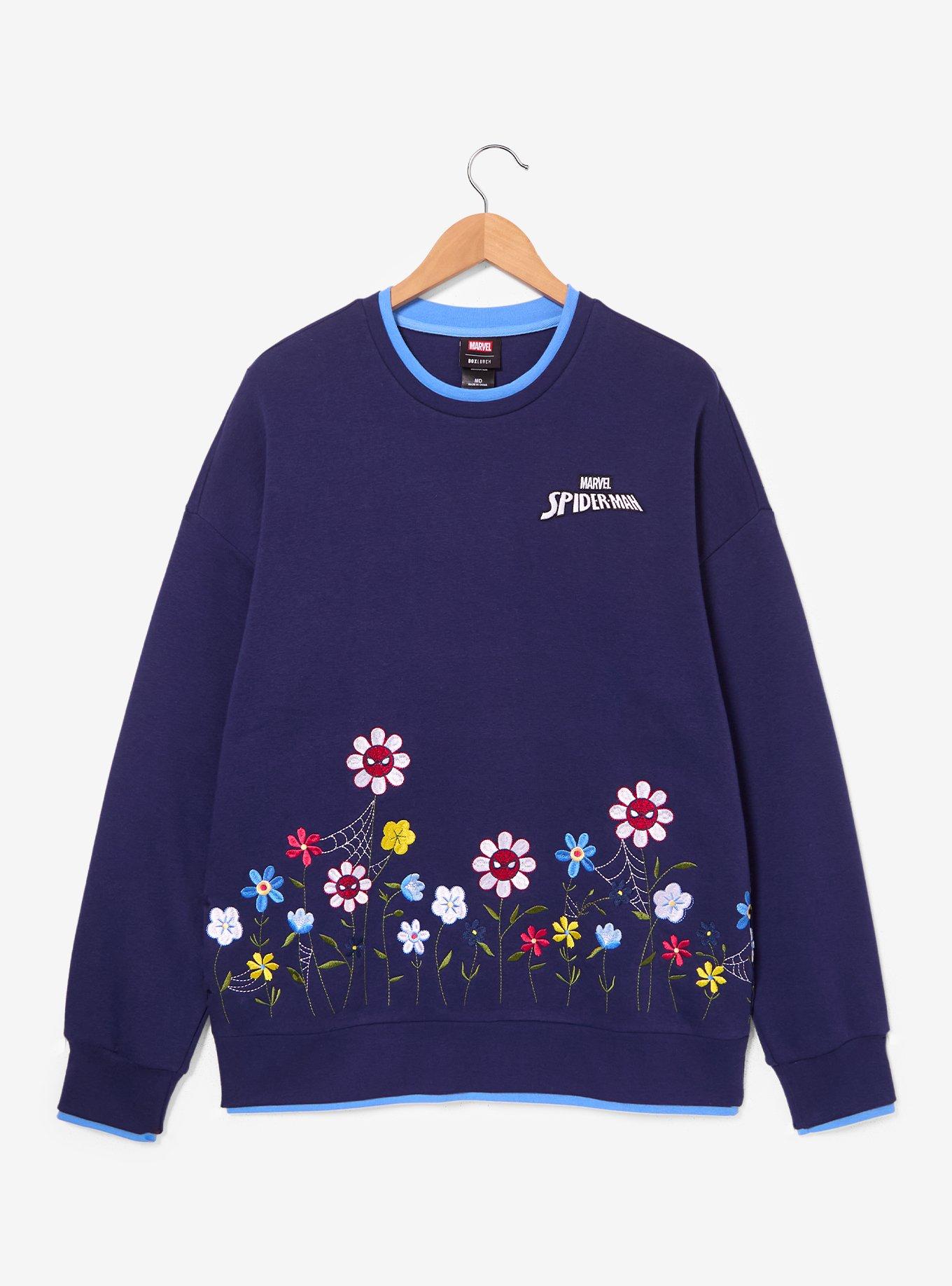 Marvel Spider-Man Floral Garden Crewneck &mdash; BoxLunch Exclusive, , hi-res