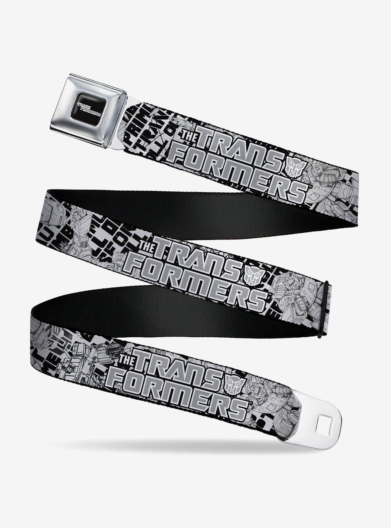 Transformers Robots and Text Collage Seatbelt Buckle Belt, , hi-res
