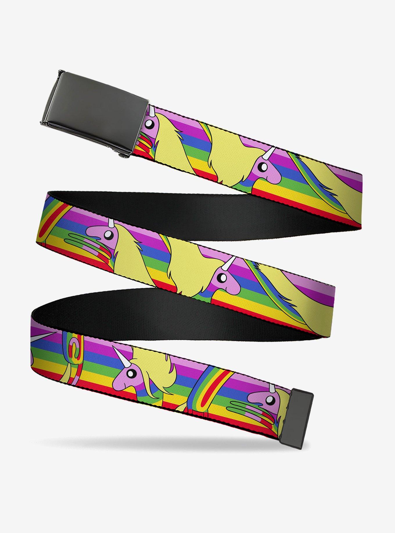 Adventure Time Lady Rainicorn Poses Stripe Rainbow Clamp Buckle Belt, , hi-res