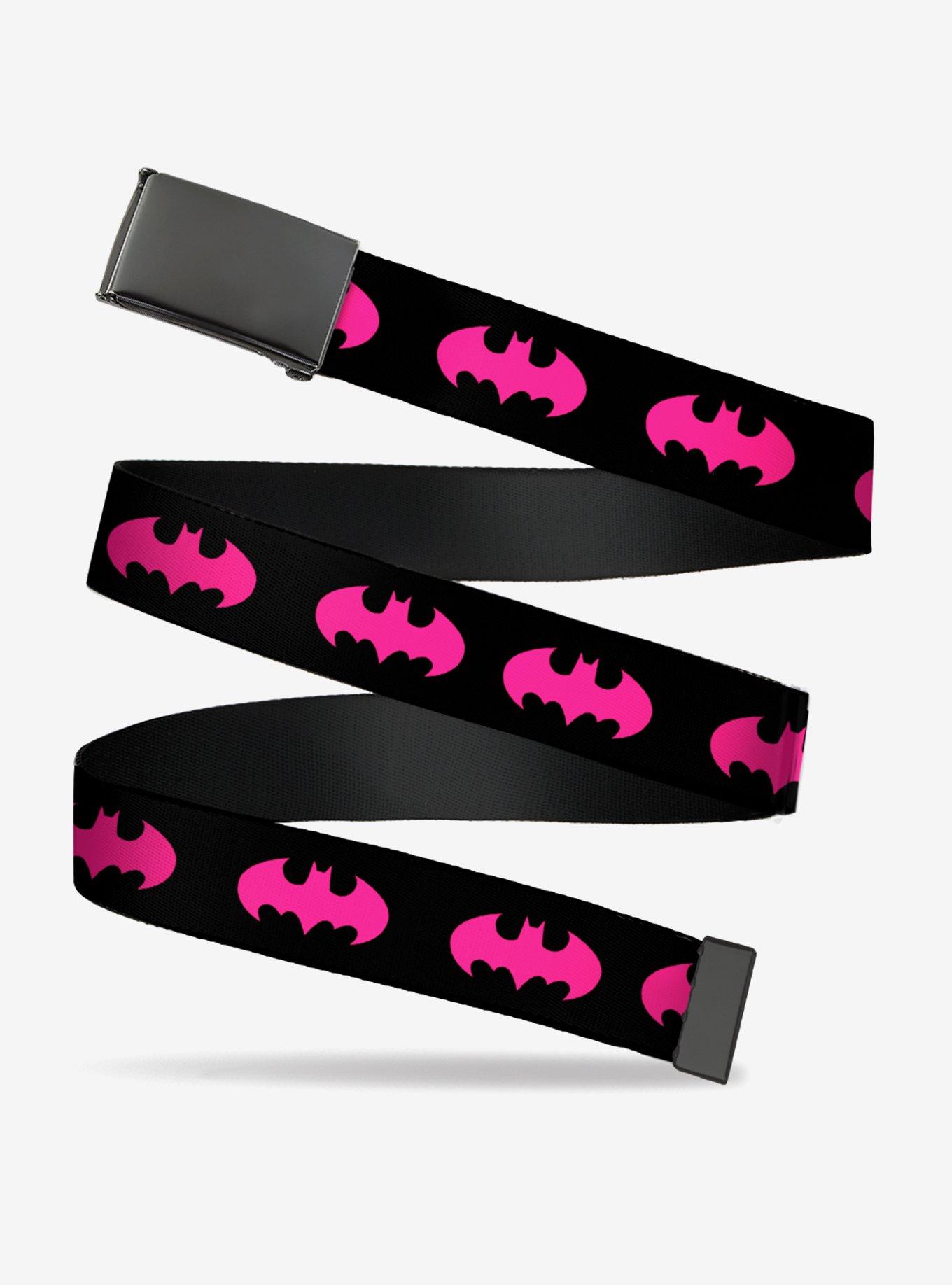 DC Comics Batman Signal Black Fuchsia Clamp Buckle Belt, , hi-res