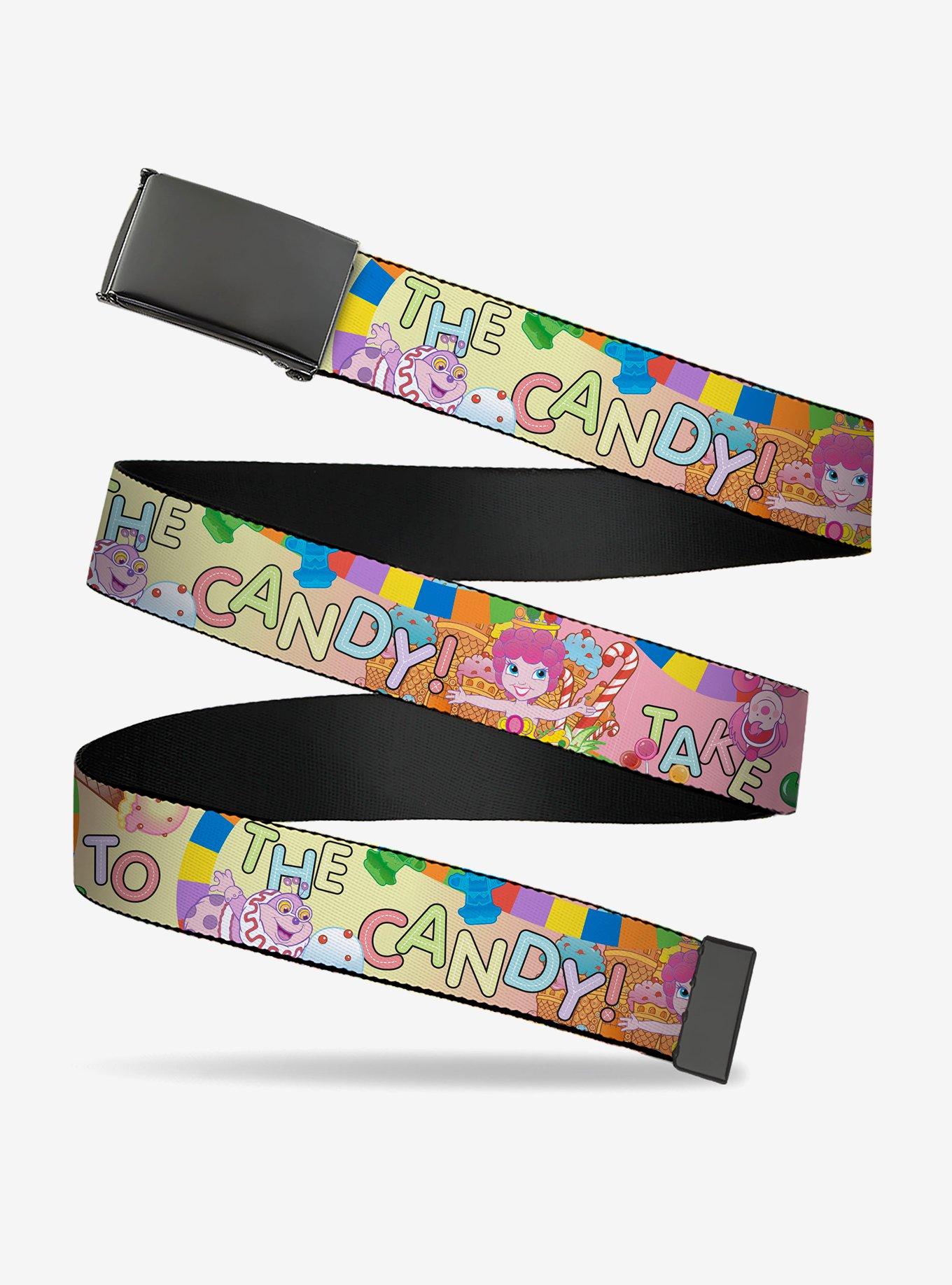 Candy Land Take Me To The Candy Character Collage Multi Clamp Buckle Belt, , hi-res