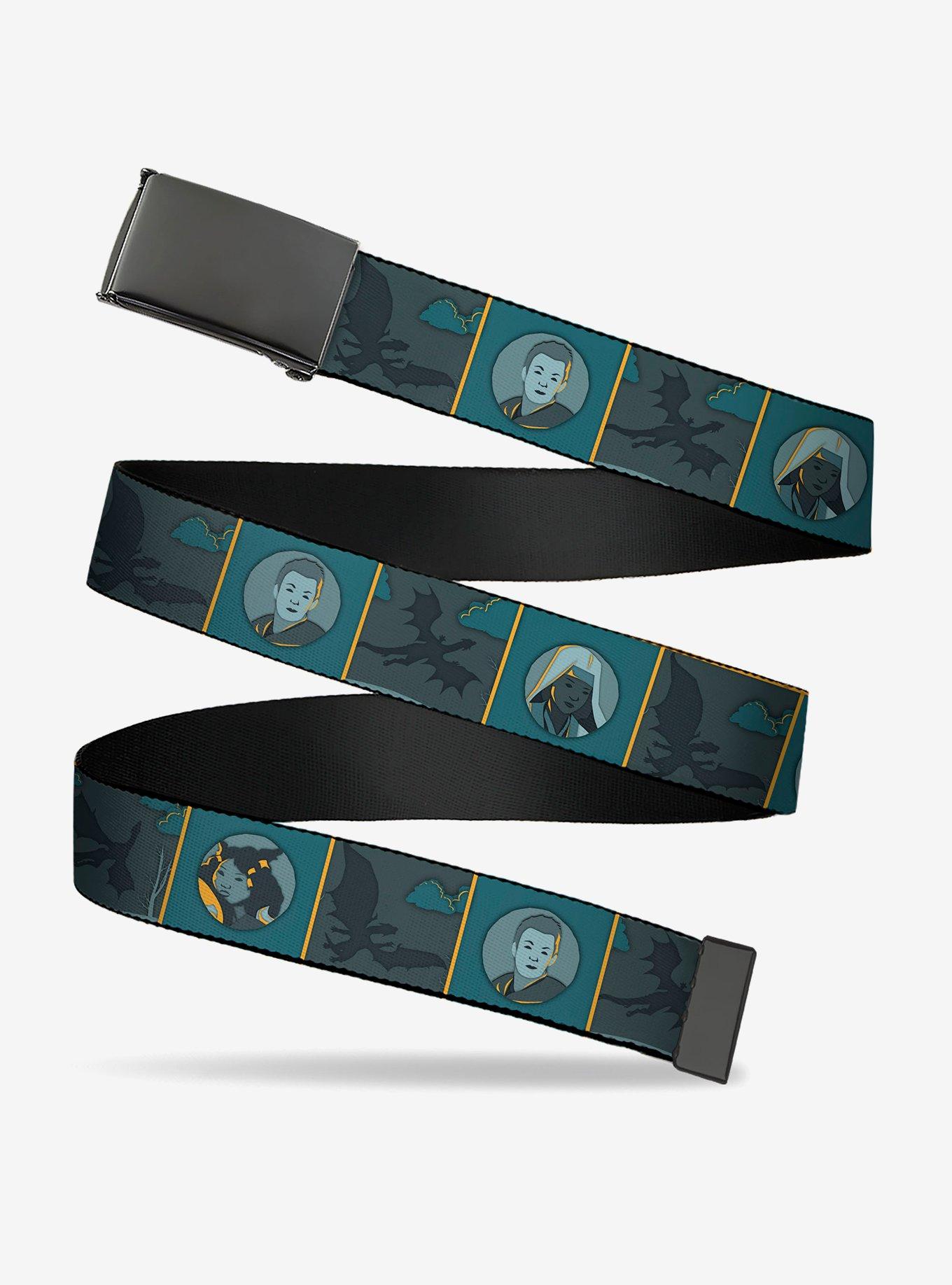 Dungeons & Dragons Ampersand Icon and Characters Clamp Buckle Belt, , hi-res