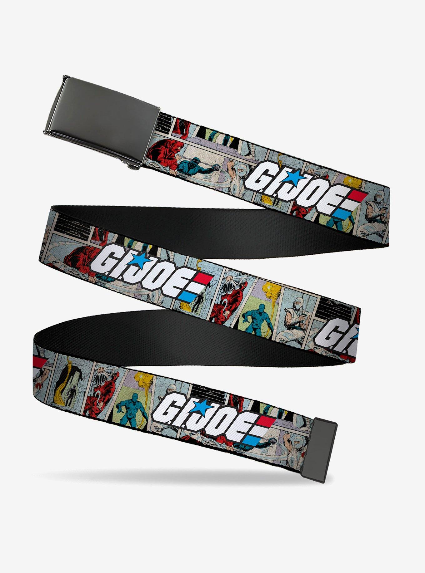 GI Joe Title Logo and Comic Scene Blocks Clamp Buckle Belt, , hi-res
