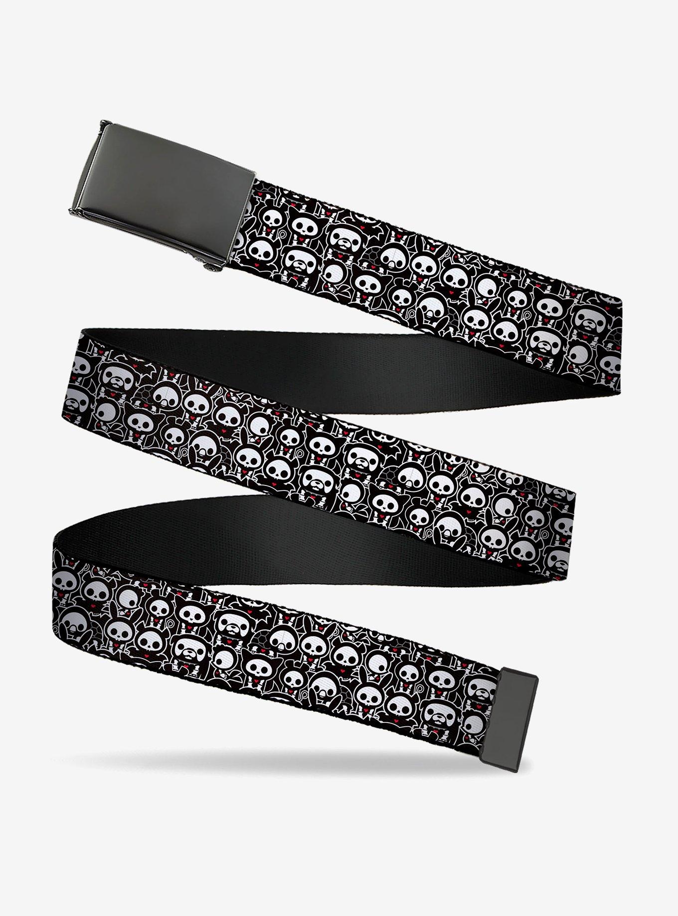 Skelanimals Animal Poses Stacked Black Clamp Buckle Belt, , hi-res