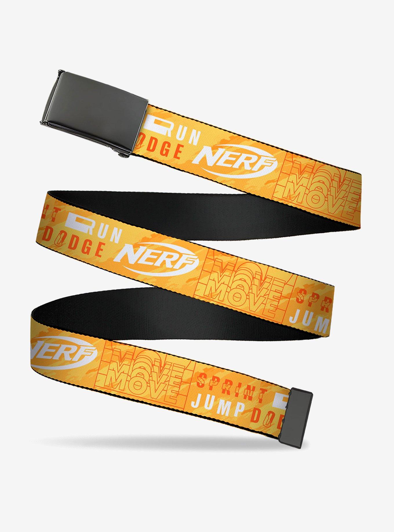 Nerf Action Verbiage Collages Clamp Buckle Belt, , hi-res
